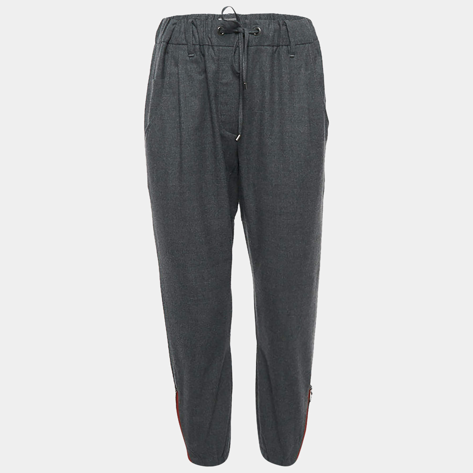 Brunello Cucinelli Grey Wool Trackpants M