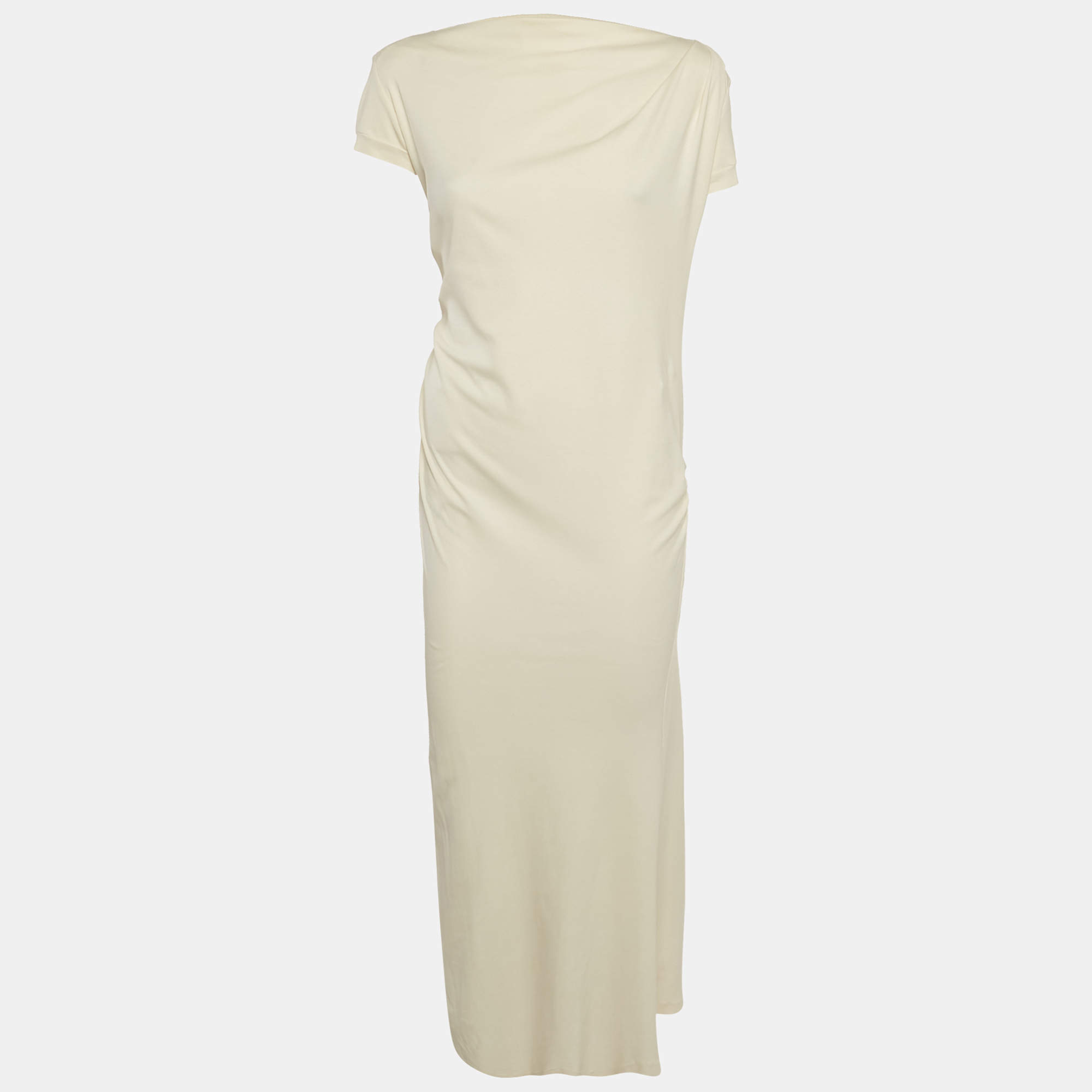Brunello Cucinelli Cream Cotton Knit Long Dress M