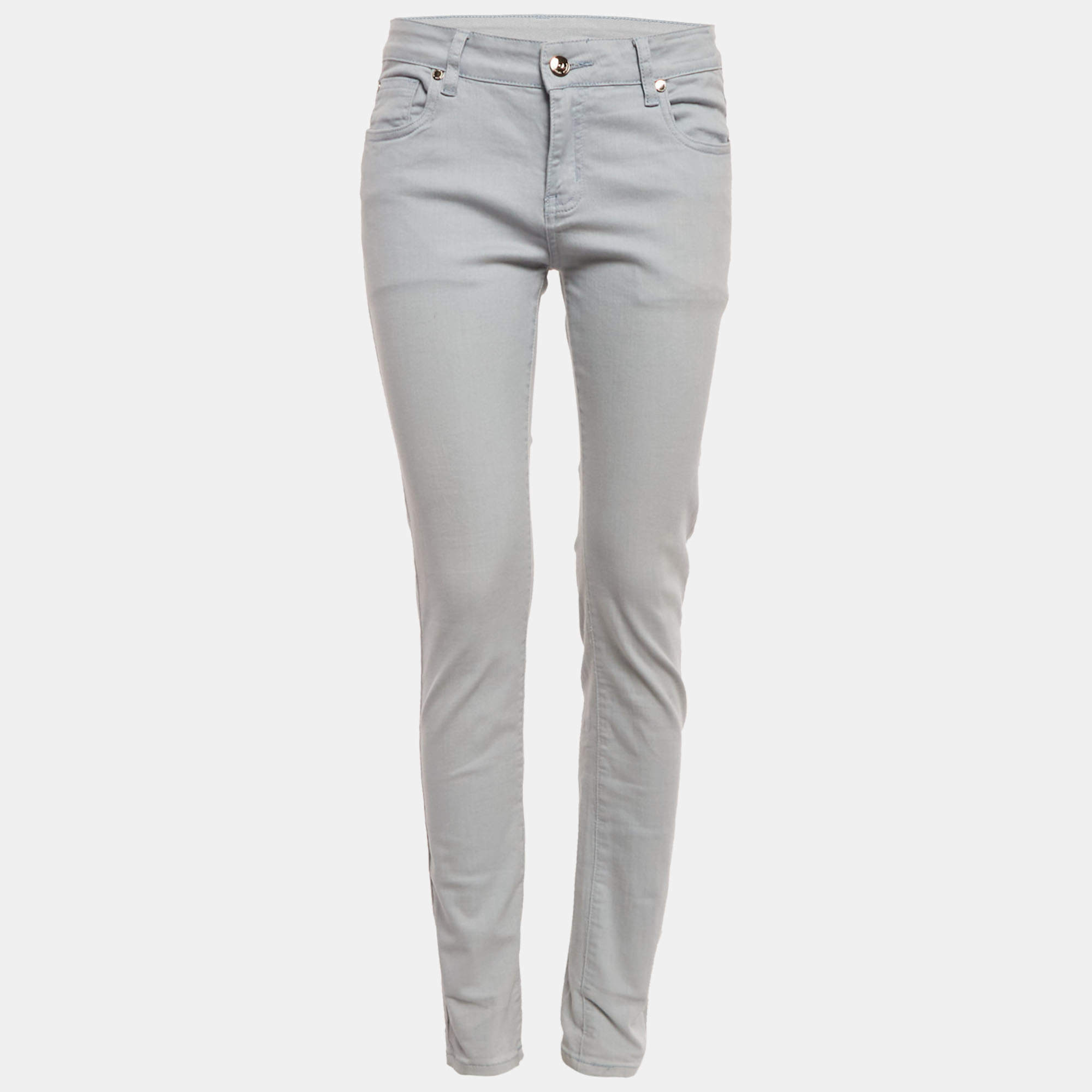 Pre Owned Brunello Cucinelli Light Blue Denim Skinny Fit Jeans S Waist 30"