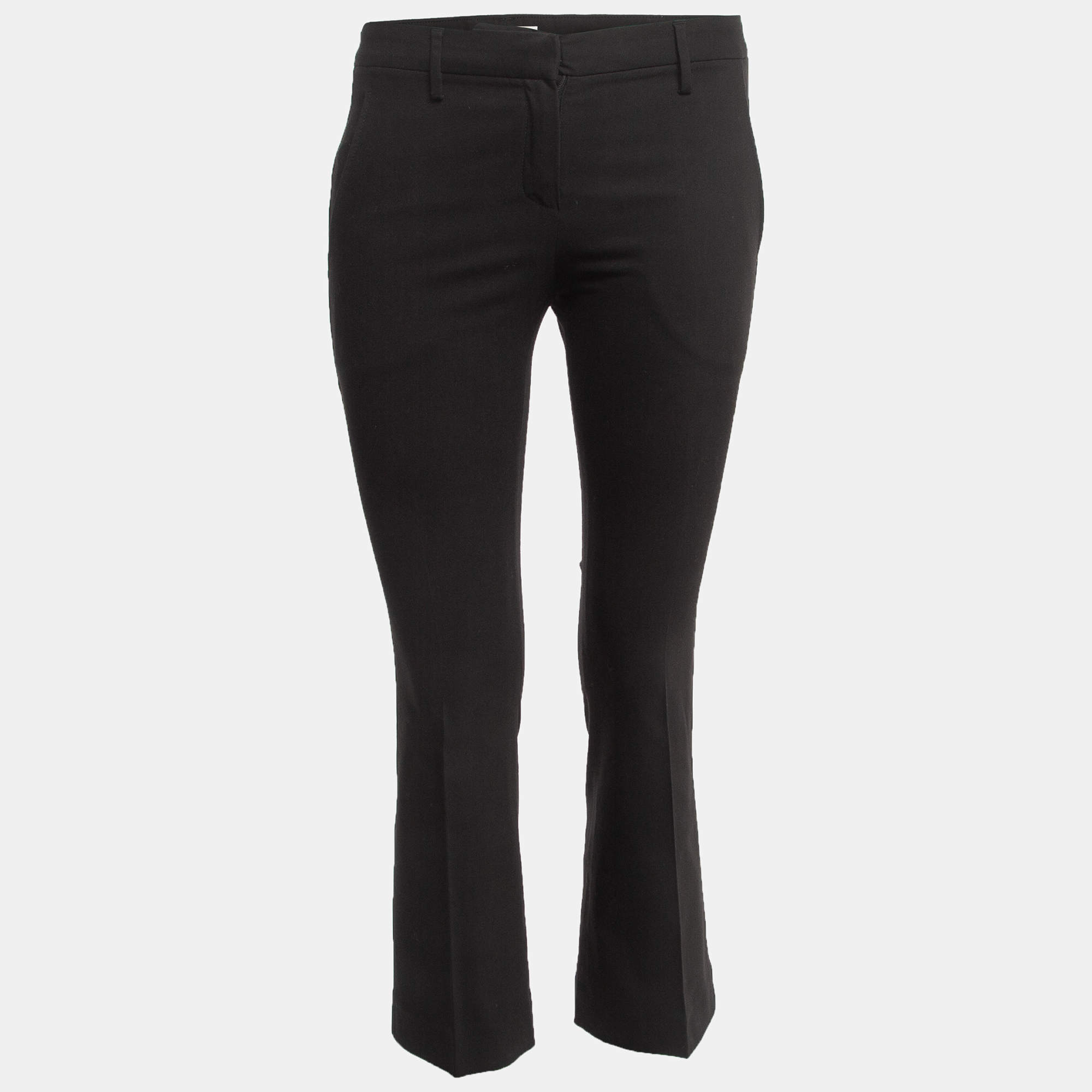 Pre Owned Brunello Cucinelli Black Cotton Flared Trousers S