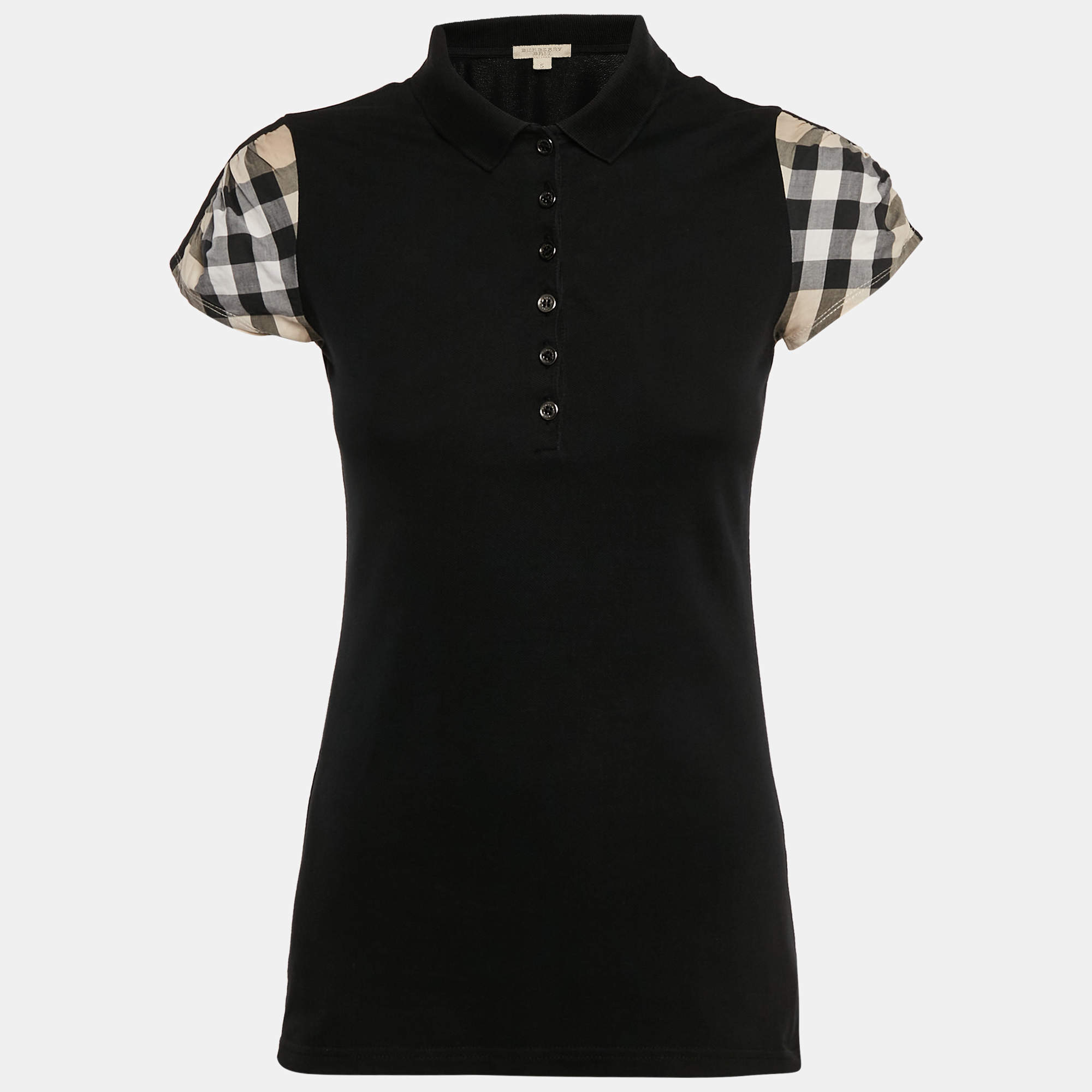 Pre Owned Burberry Brit Black Cotton Pique Polo T-Shirt S