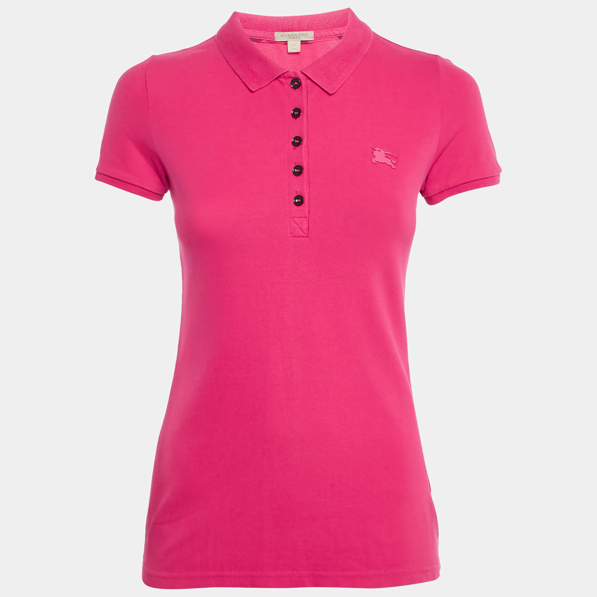 Burberry Brit Pink Cotton Pique Polo T-Shirt XS