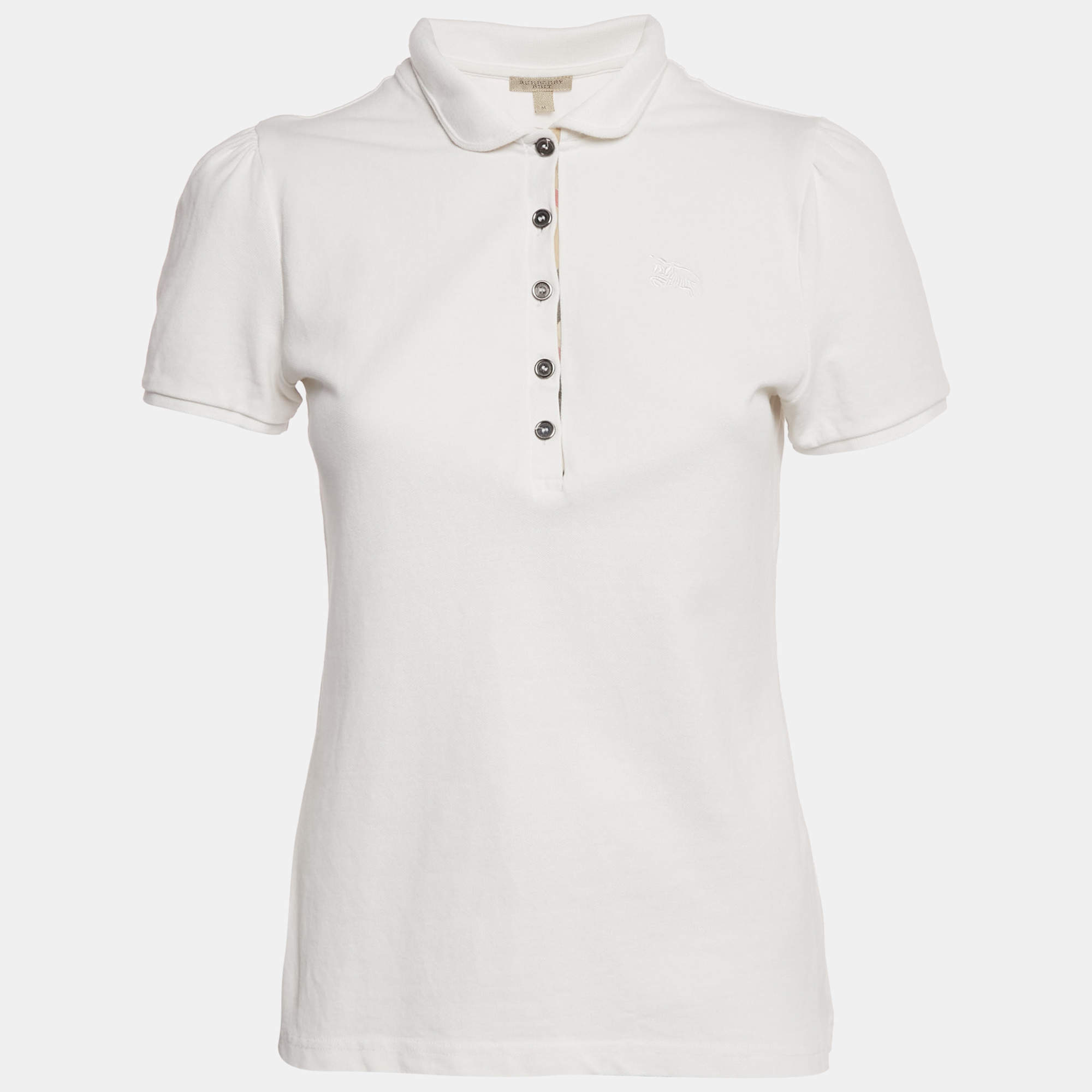 Burberry Brit White Cotton Pique Polo T-Shirt M