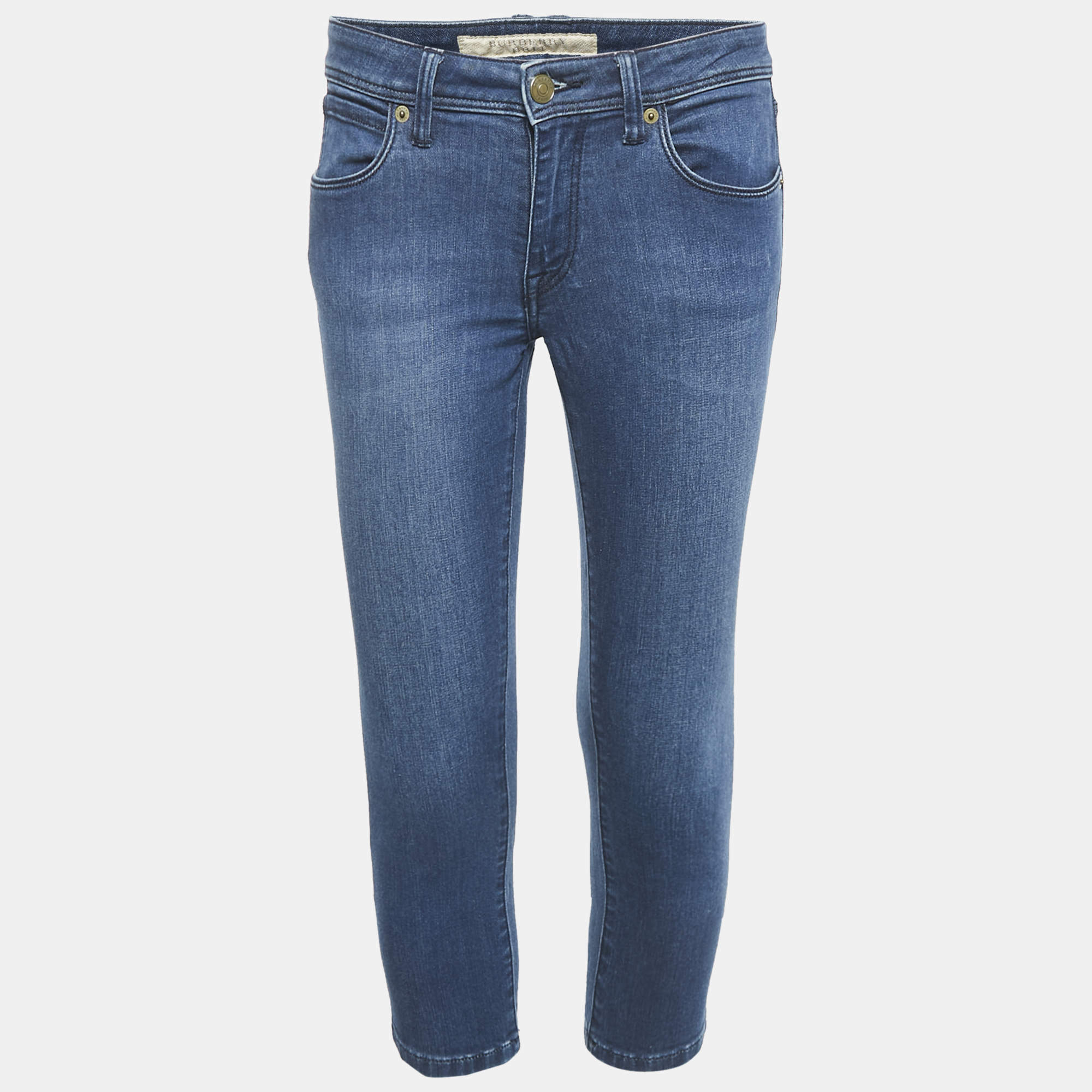 Burberry Brit Blue Denim Skinny Cropped Jeans S Waist 27"