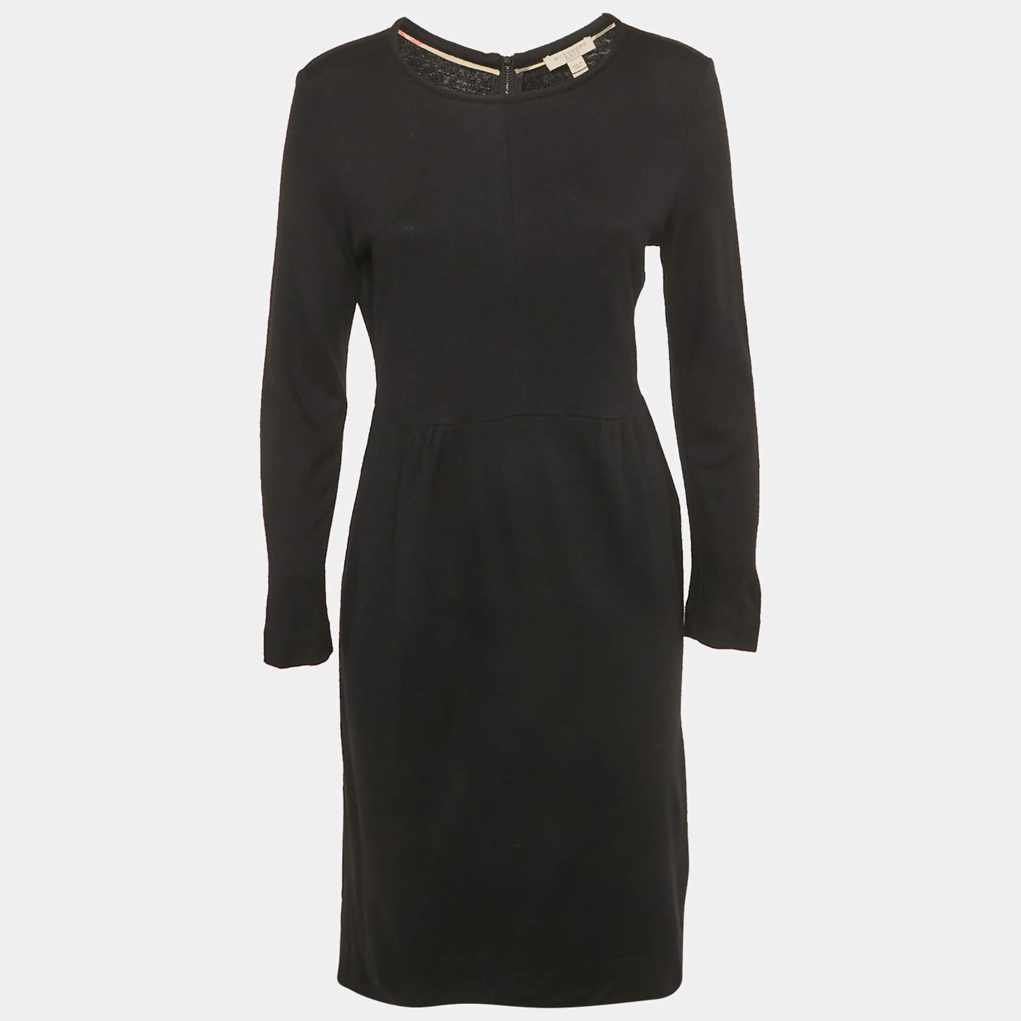 Pre Owned Burberry Brit Black Wool Short Dress M