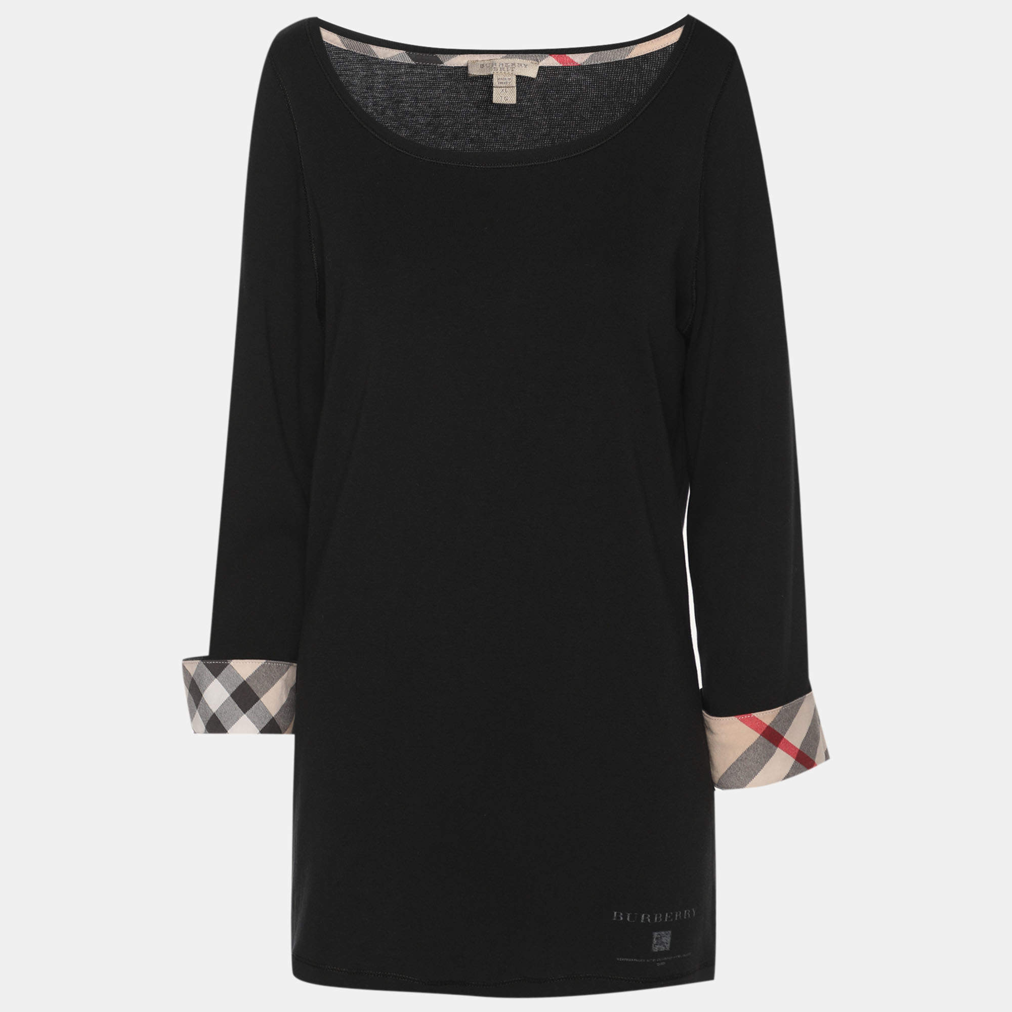 Pre Owned Burberry Brit Black Jersey Long Sleeve Top XL
