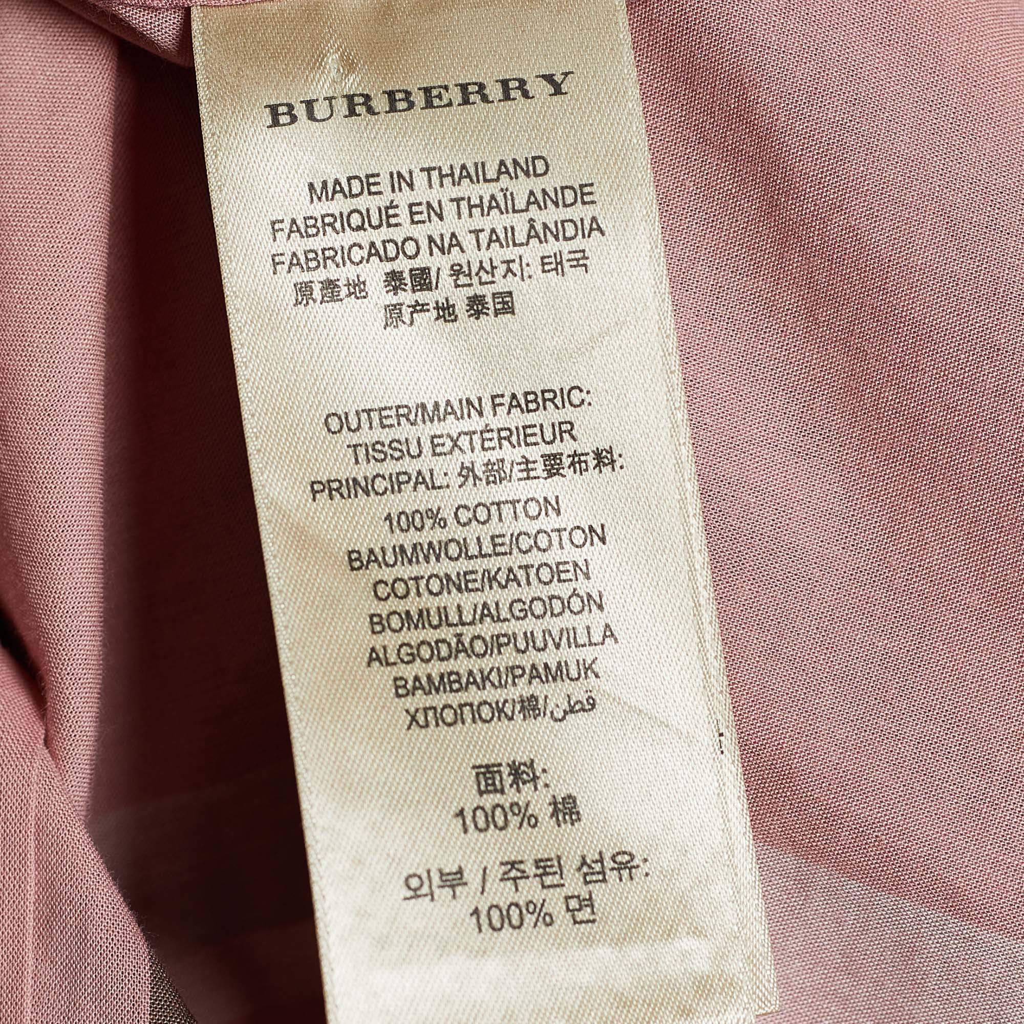 Burberry Brit Pink Check Print Cotton Button Front Shirt S Burberry Brit |  TLC