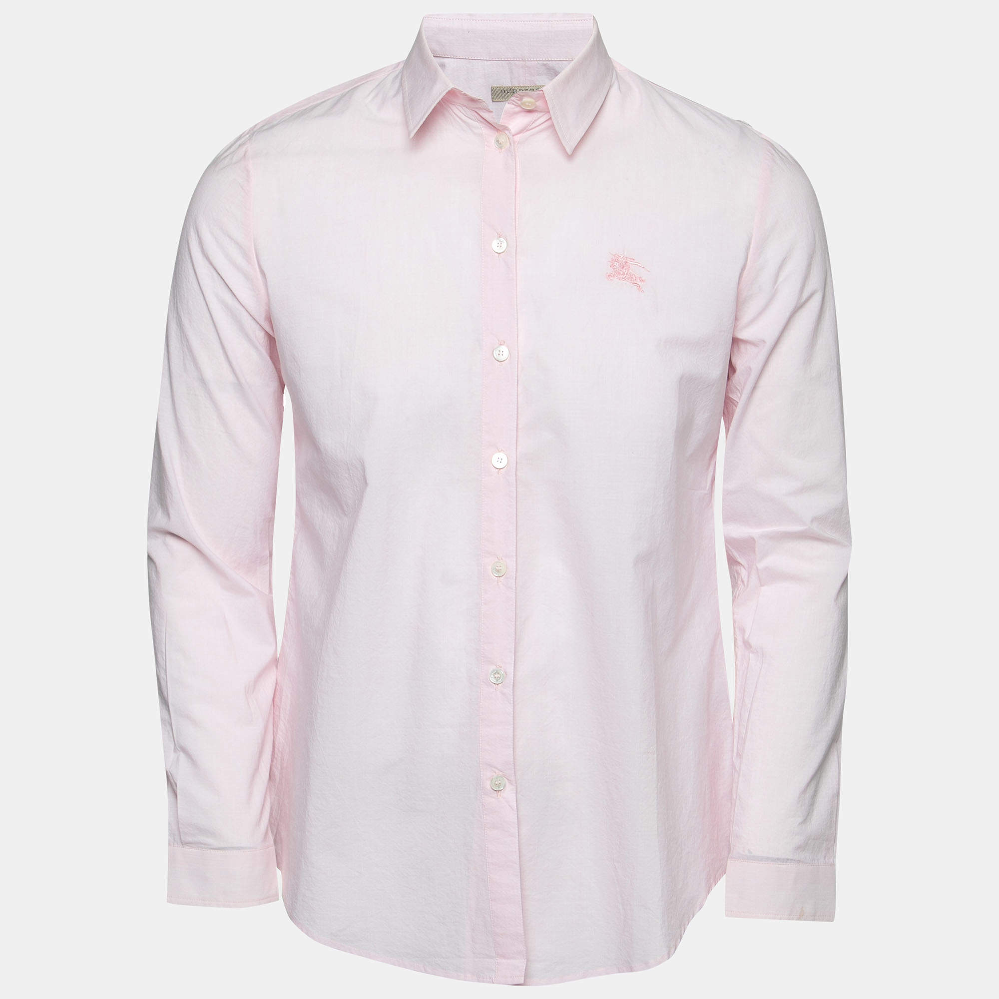 Pre Owned Burberry Brit Pink Cotton Button Front Shirt M