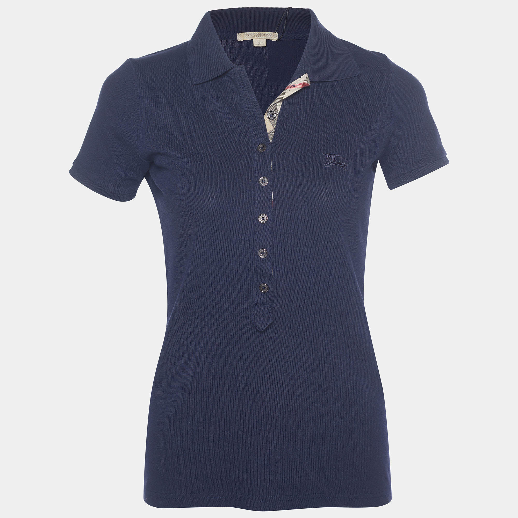 Burberry polo womens blue on sale