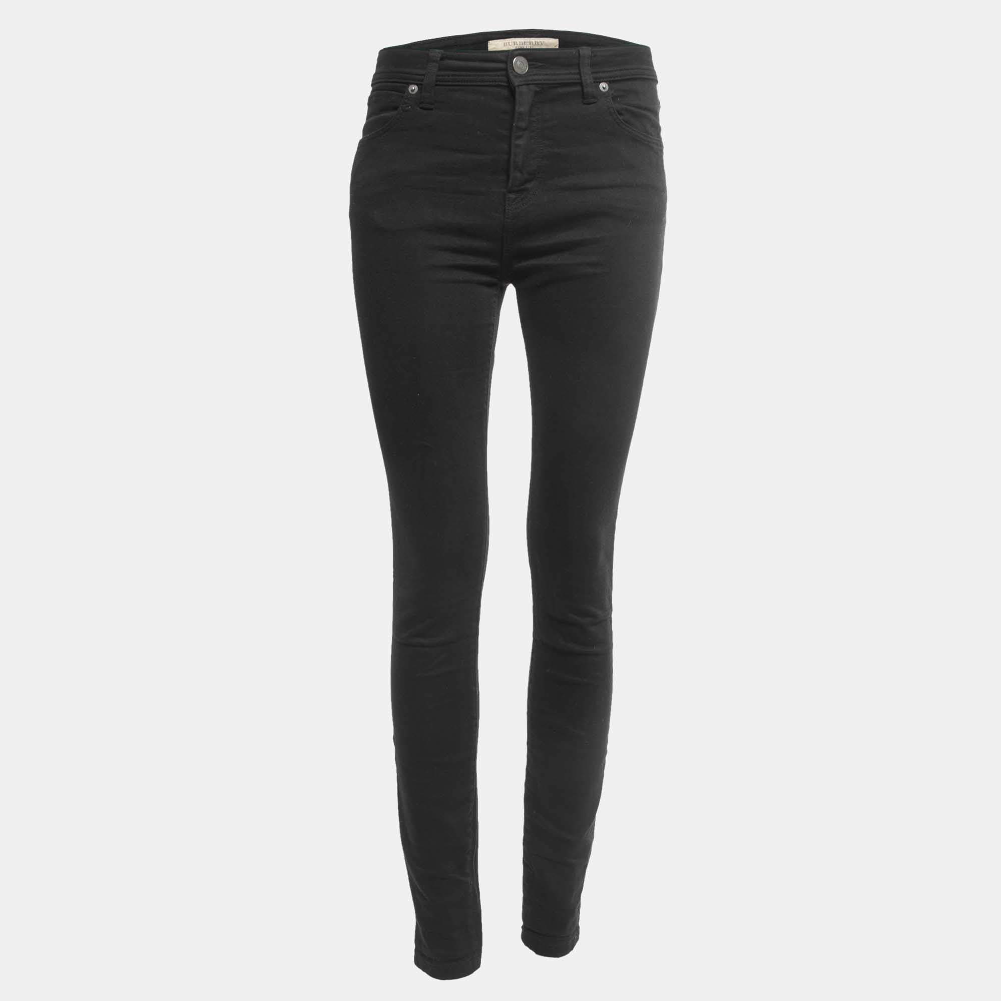 Pre Owned Burberry Brit Black Denim Skinny Jeans S Waist 27"