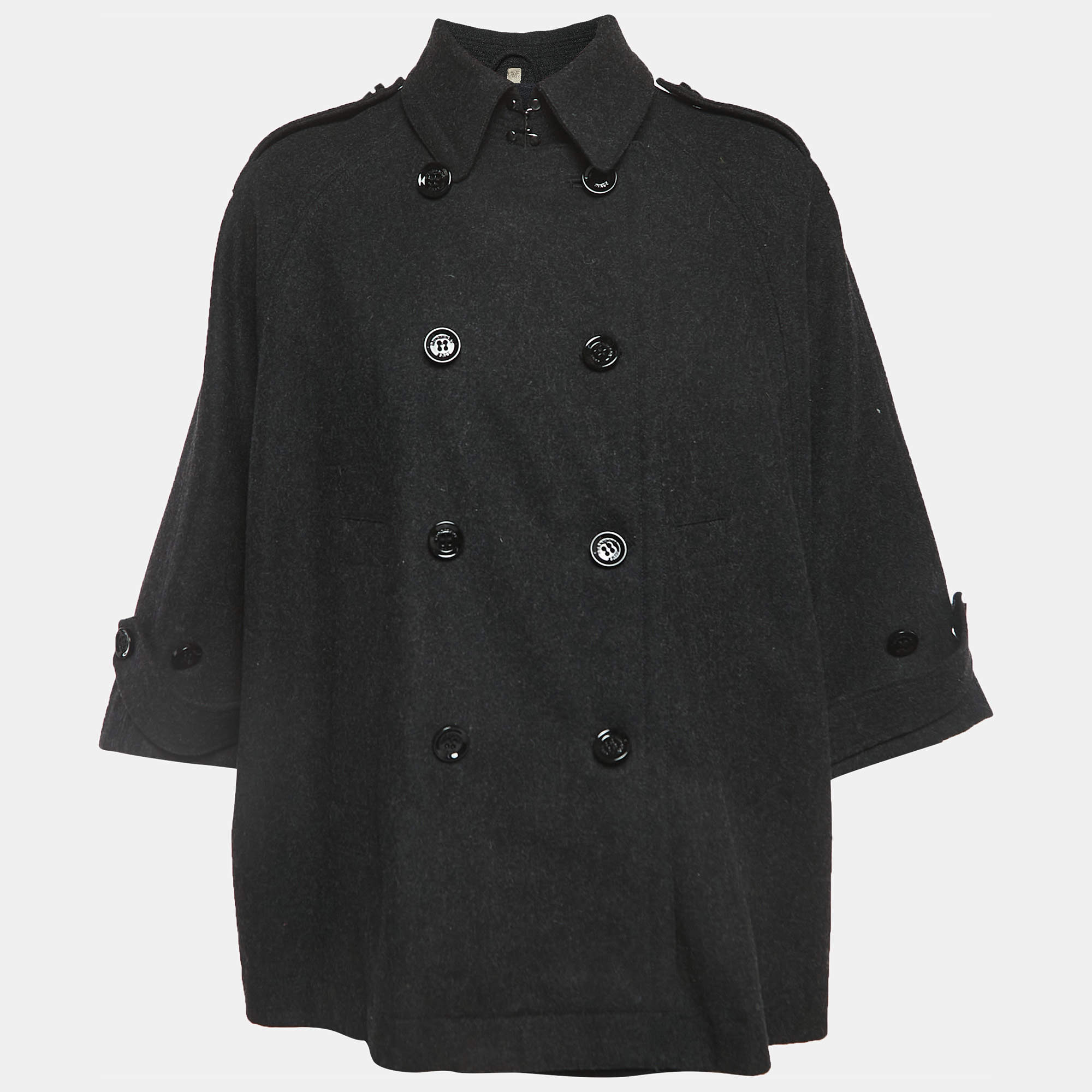 Burberry Brit Black Wool Oversized Coat M