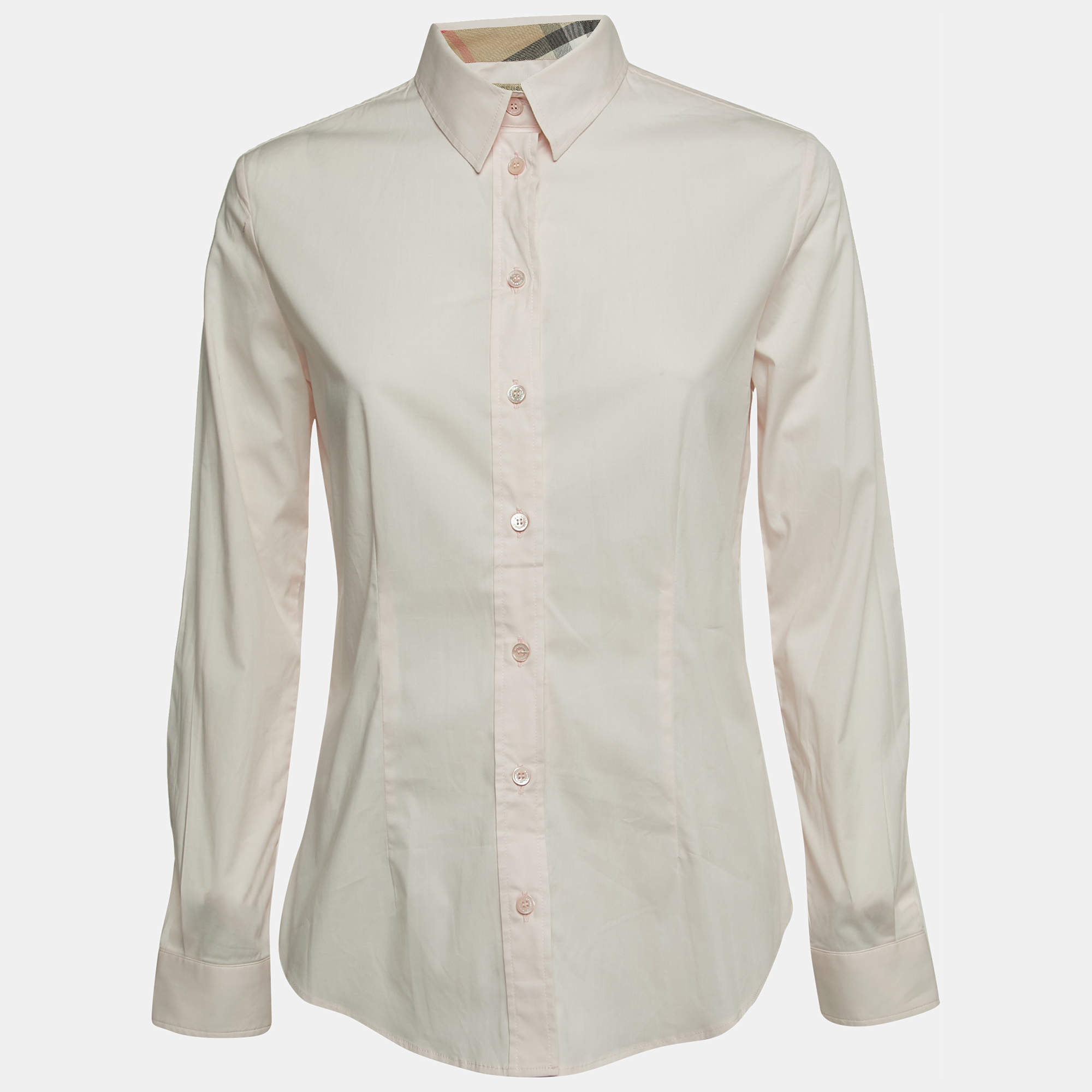 مملوكة مسبقًا Burberry Brit Light Pink Cotton Button Front Shirt S