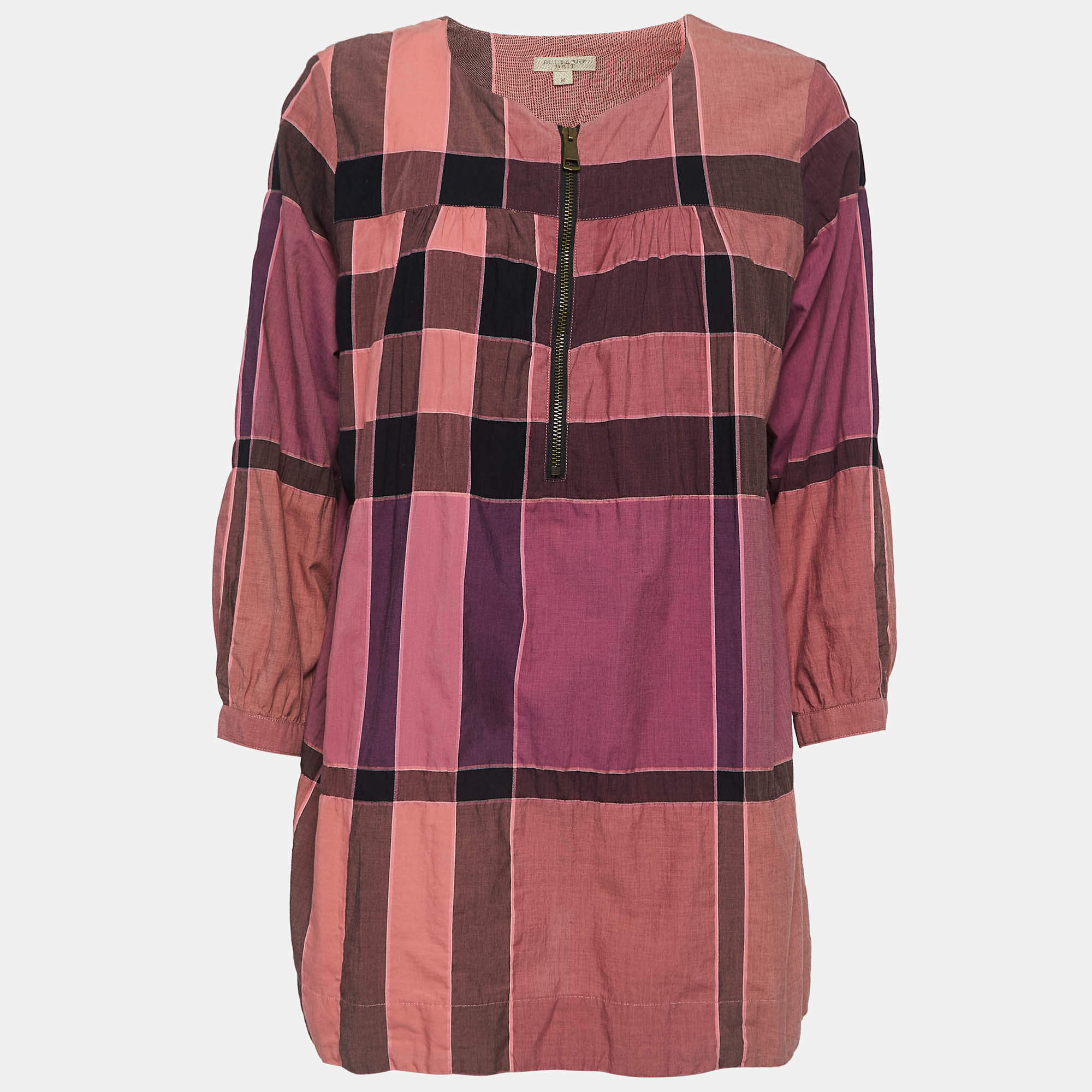 Burberry Brit Pink Checked Cotton Tunic M