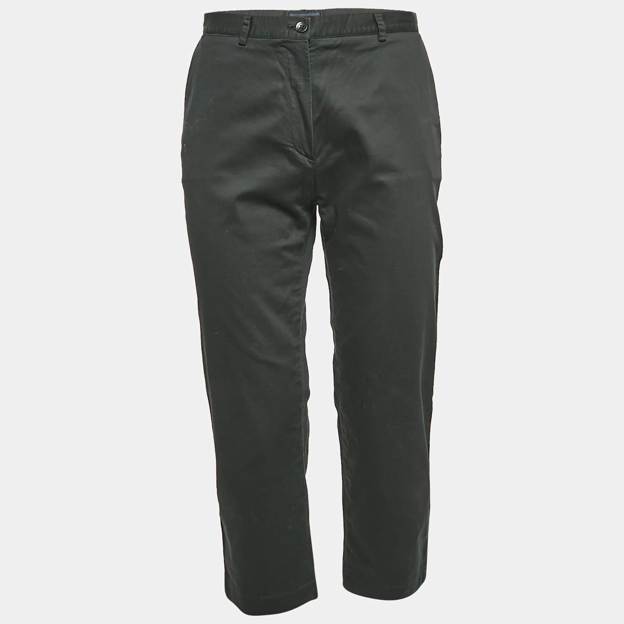 Pre Owned Burberry Golf Black Cotton Capris Trousers M