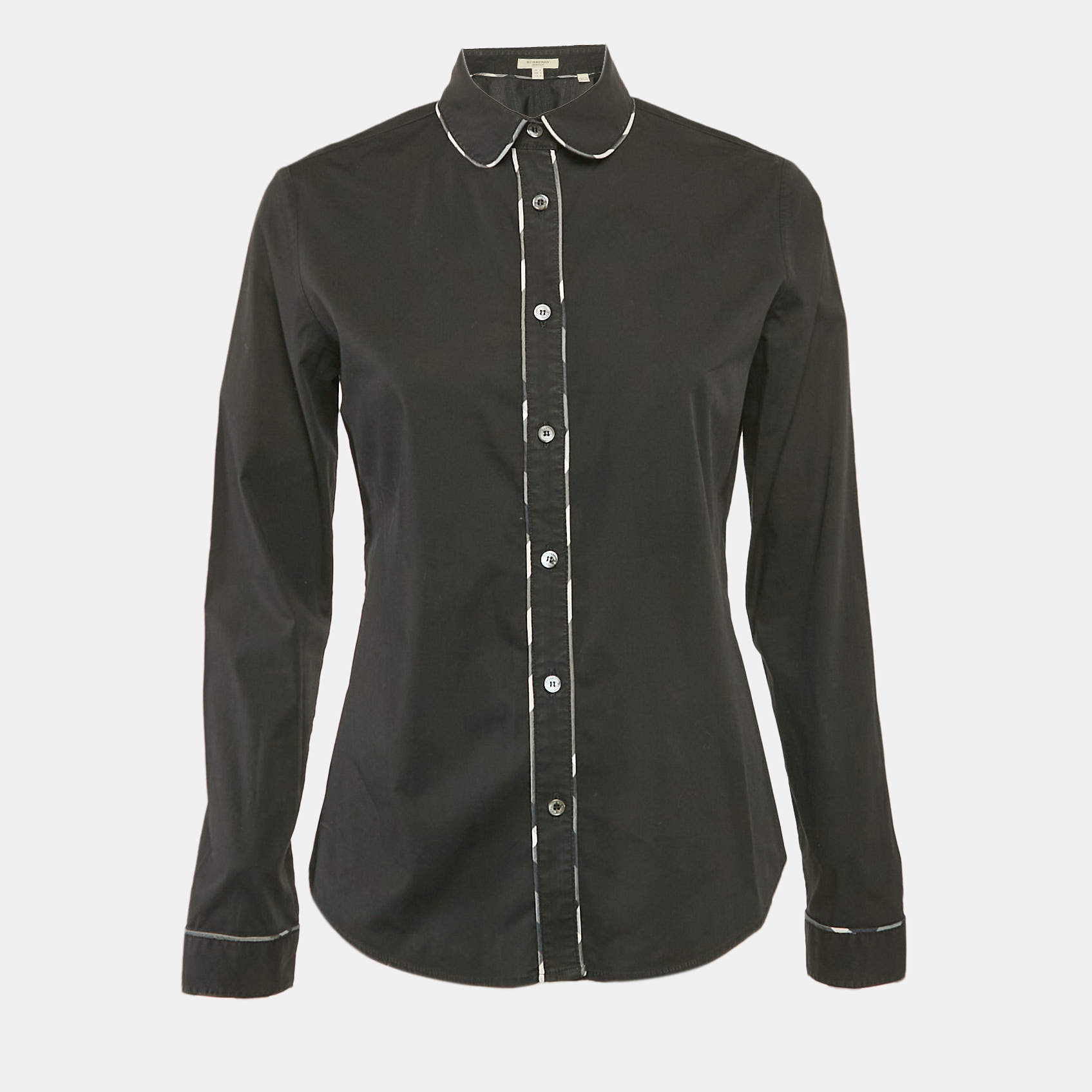 Pre Owned Burberry London Black Cotton Button Front Shirt S