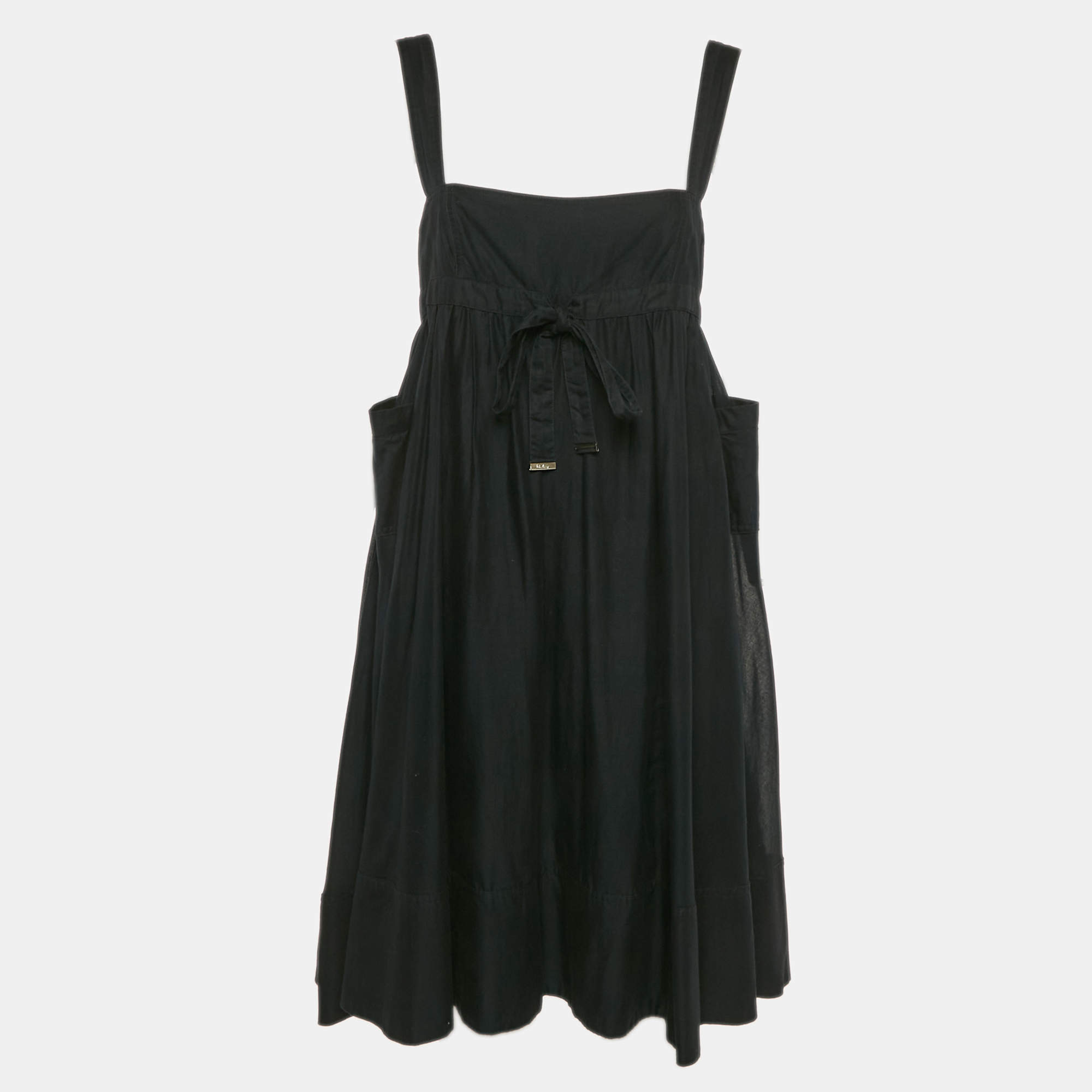 Burberry London Black Cotton Sleeveless Flared Short Dress M