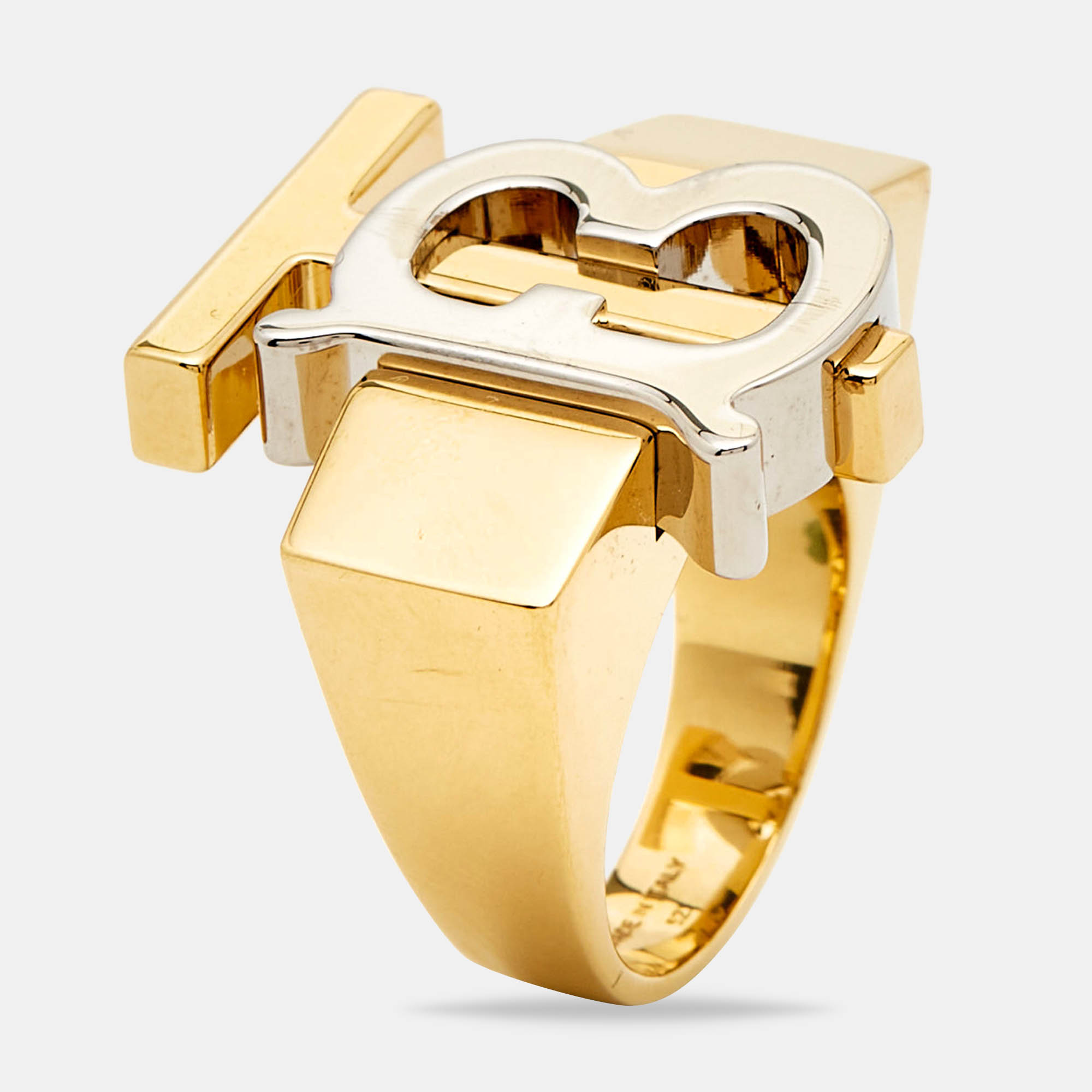 Burberry TB Two Tone Ring Size 52