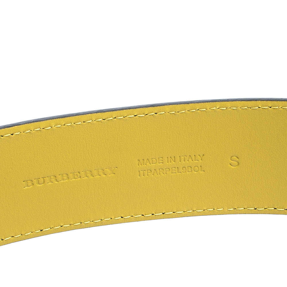 Burberry Black/Lemon Green Leather D- Ring Belt S Burberry | TLC