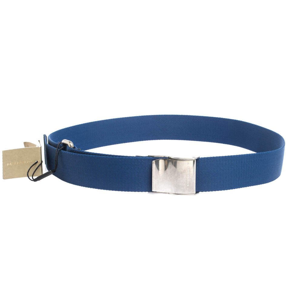 Burberry Blue Canvas Zach Webbing Belt 100 CM Burberry | The Luxury Closet