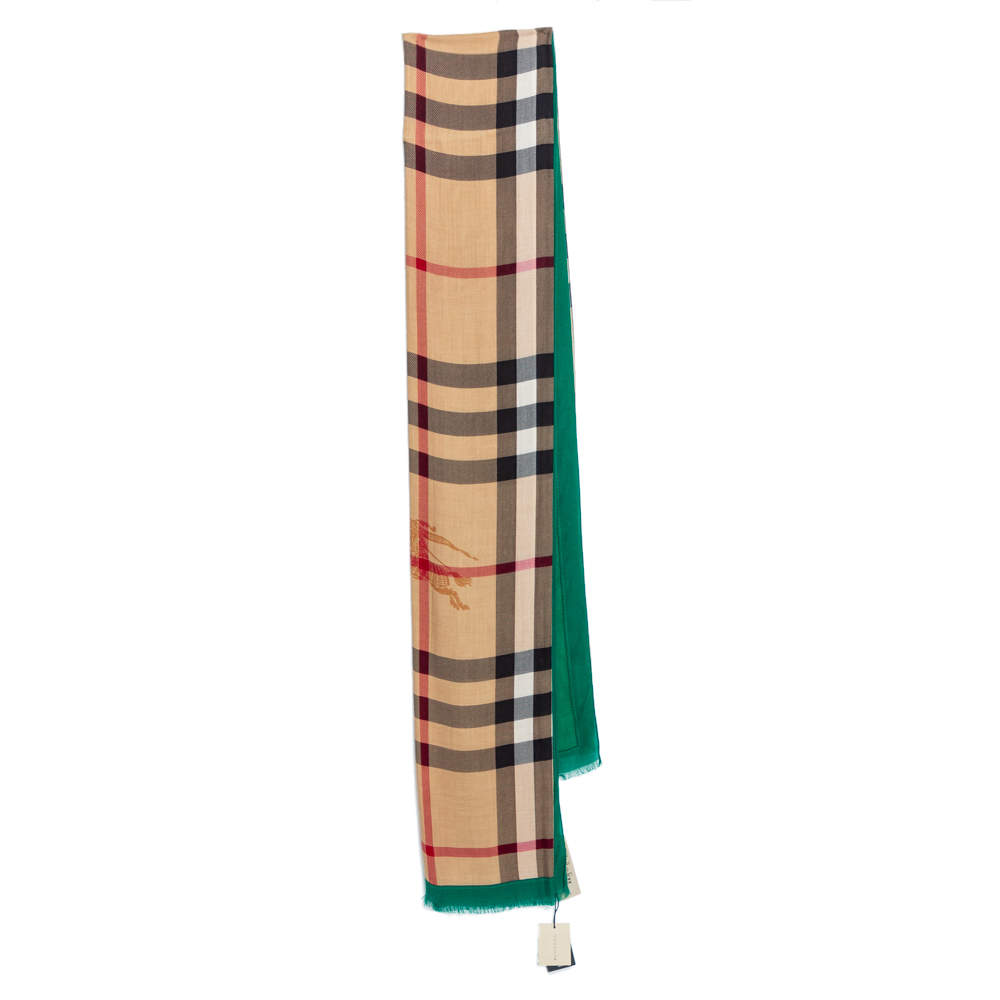 Burberry Pine Green Haymarket Check Modal Scarf Burberry | TLC