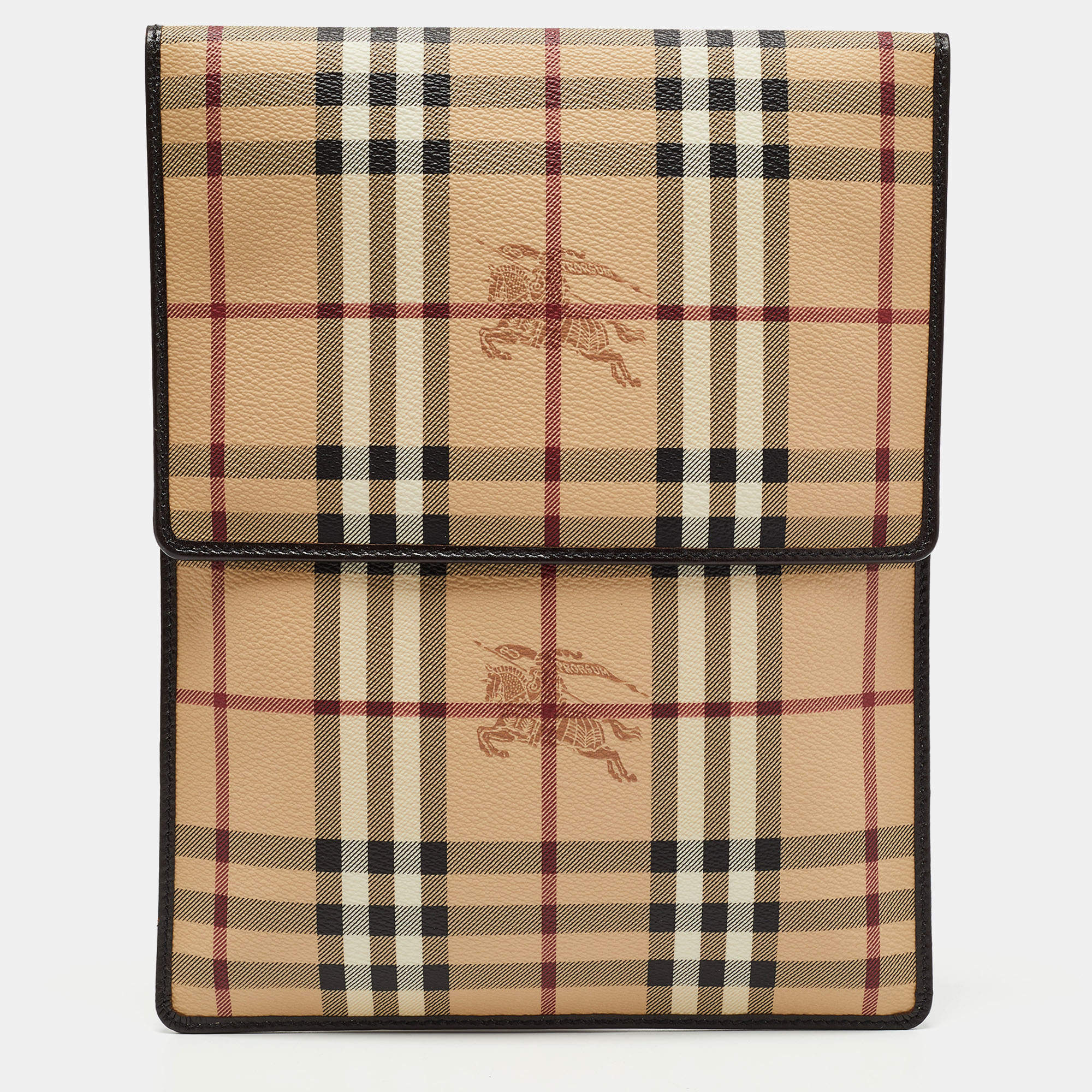 Burberry Beige Haymarket Check Coated Canvas Tablet Sleeve 