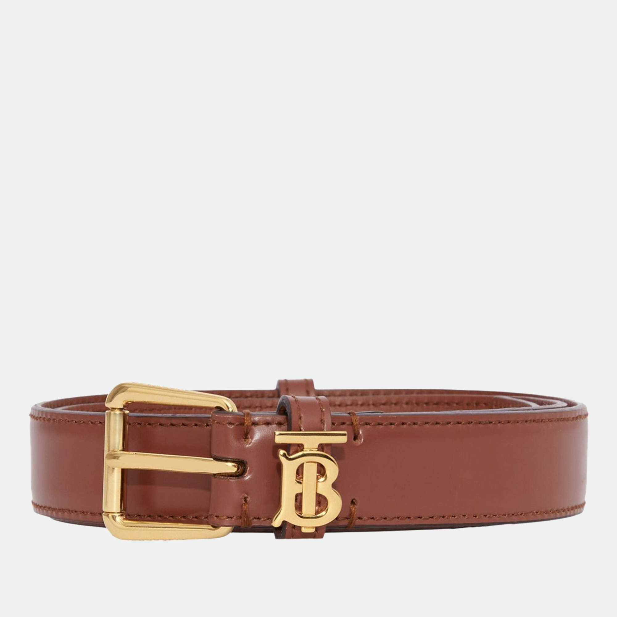 Burberry Tan Leather TB Belt M Burberry