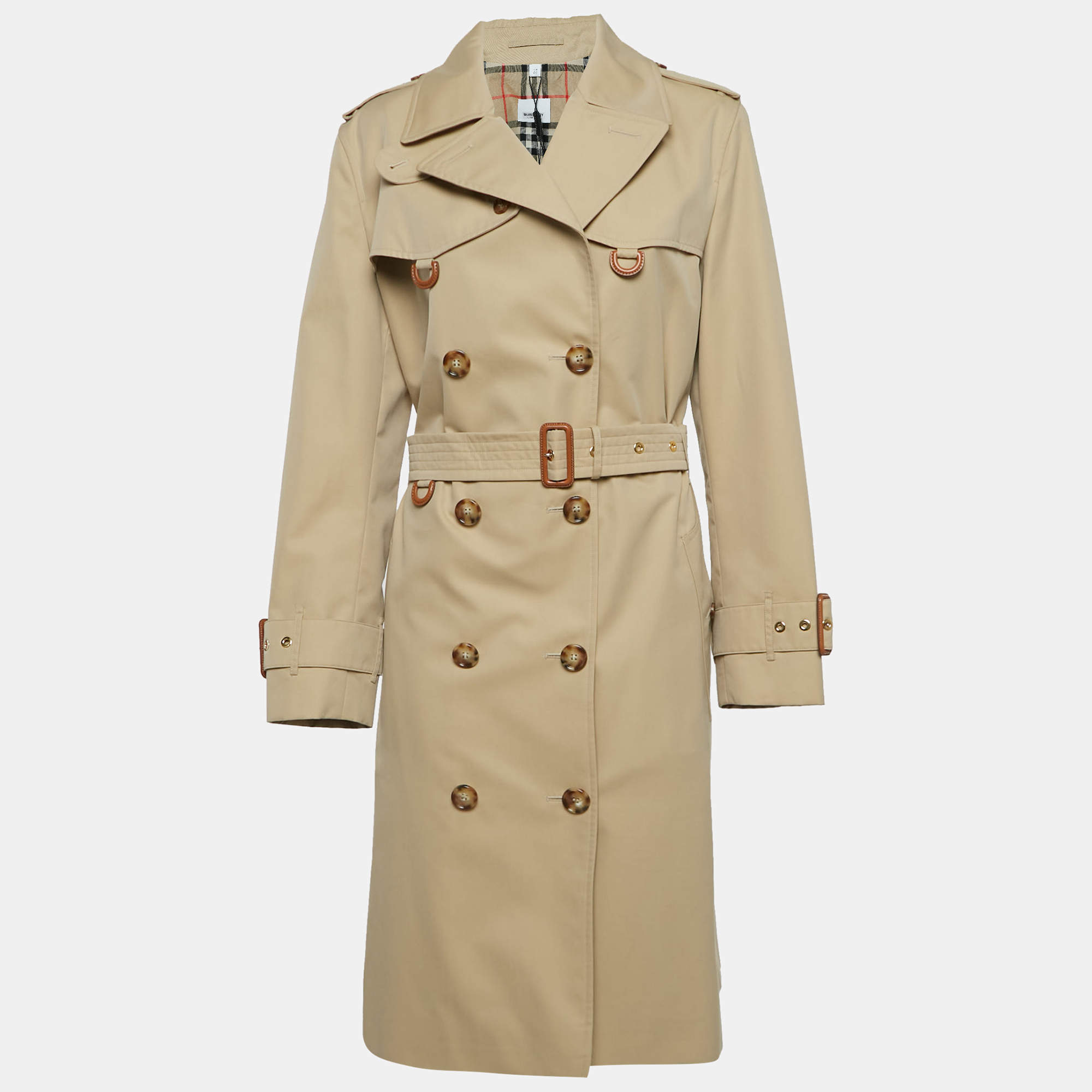 Pre Owned Burberry Honey Brown Cotton Islington Trench Coat XL