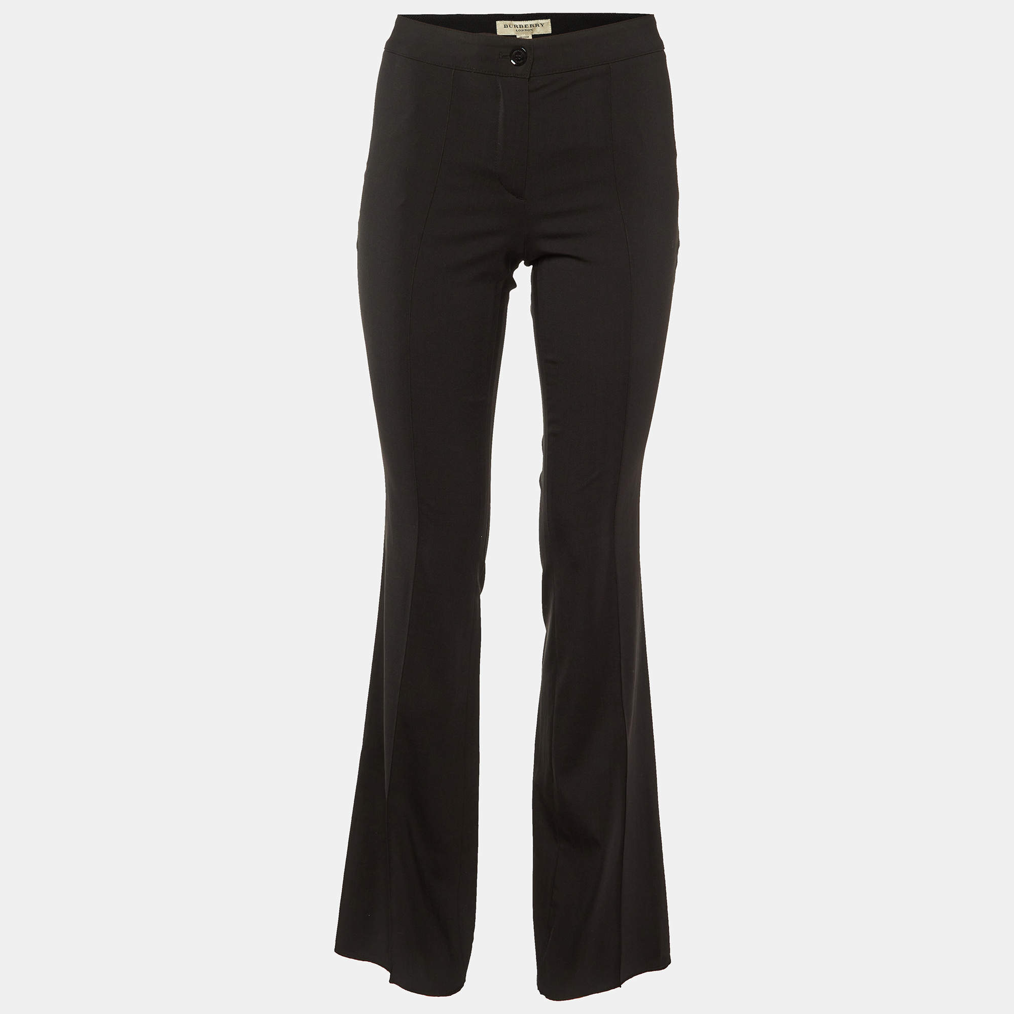 Burberry Black Wool Paneled Trousers XS