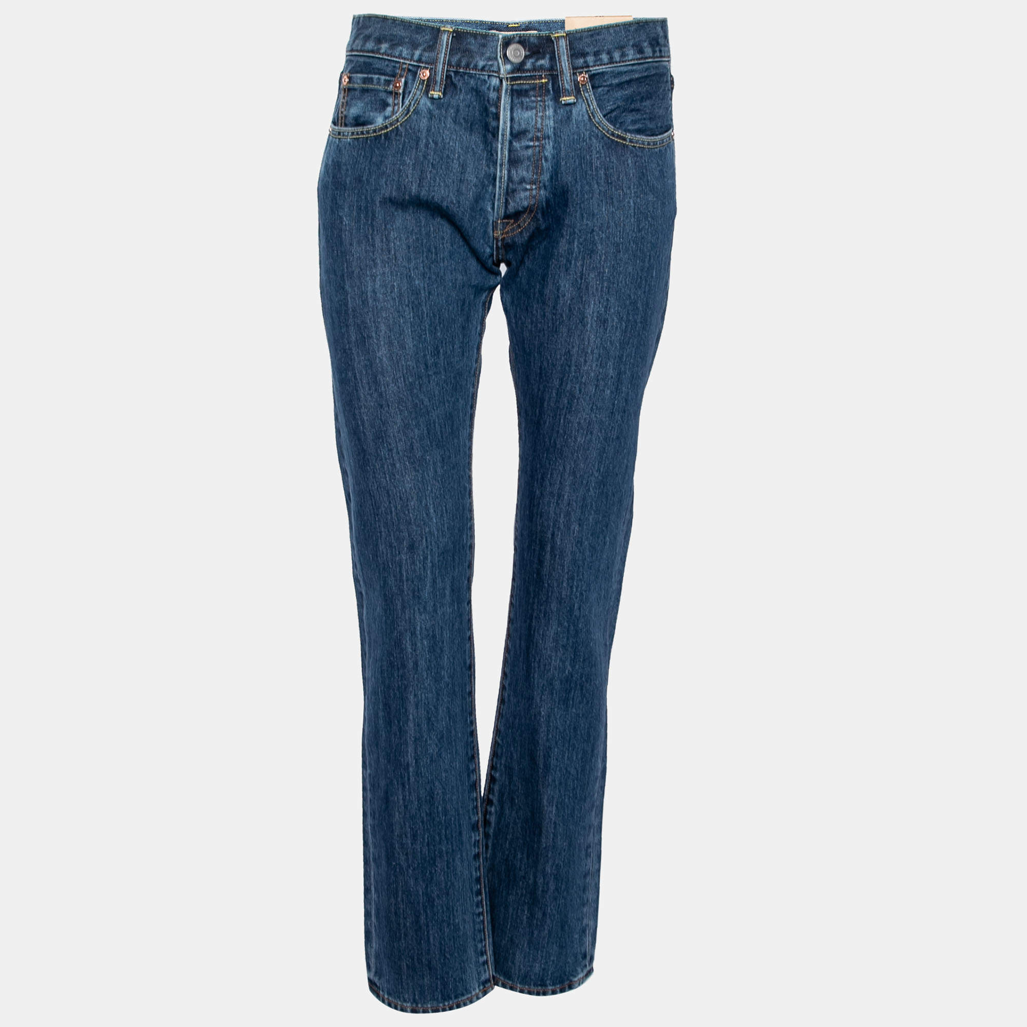 Pre Owned Burberry Navy Blue Denim Straight Fit Jeans S