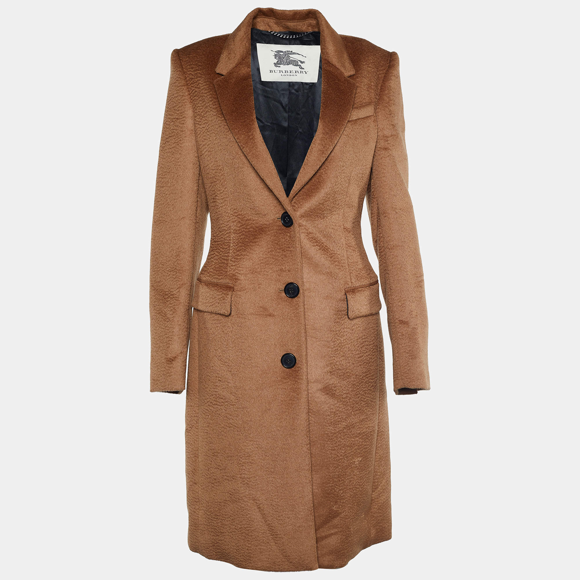 Pre Owned Burberry London Llama Hair and Wool Hutcliffe Coat M