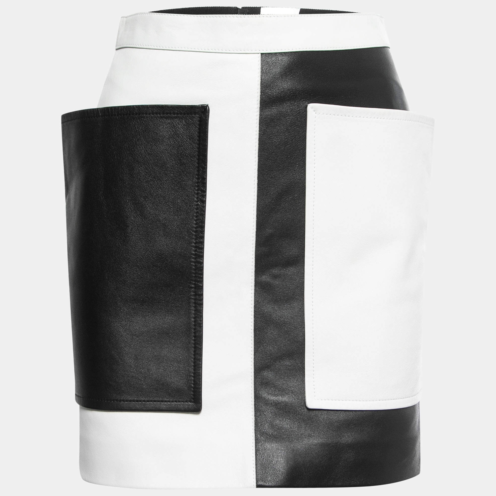 Burberry Color Block Leather Overlay Detail Short Skirt XS Burberry TLC