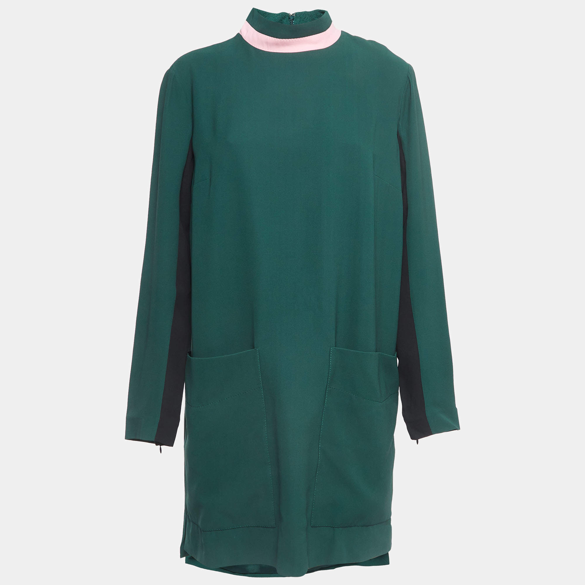 Burberry Green Wool Blend Midi Dress XL