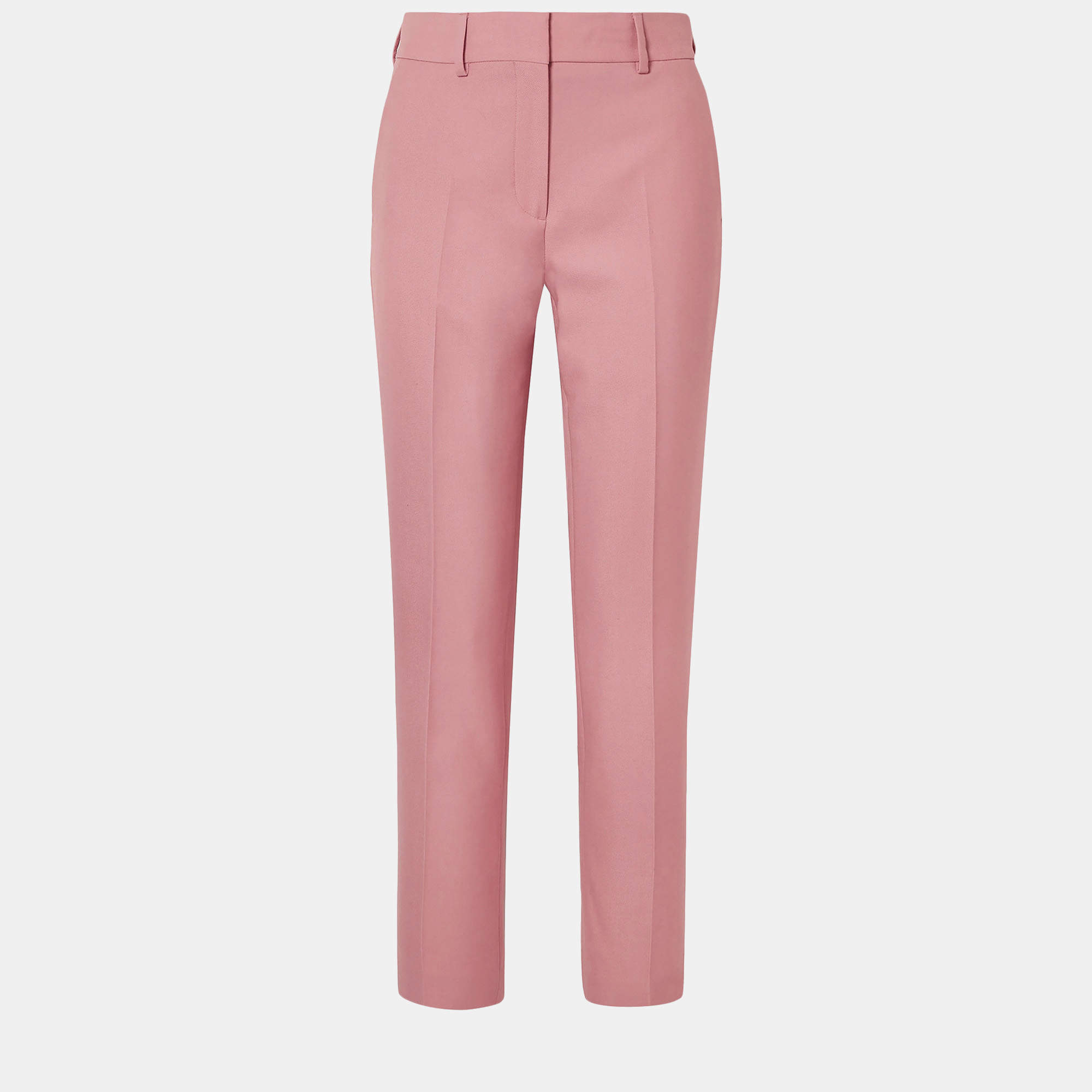 Burberry Pink Wool-Blend Straight Leg Pants S (UK 6)