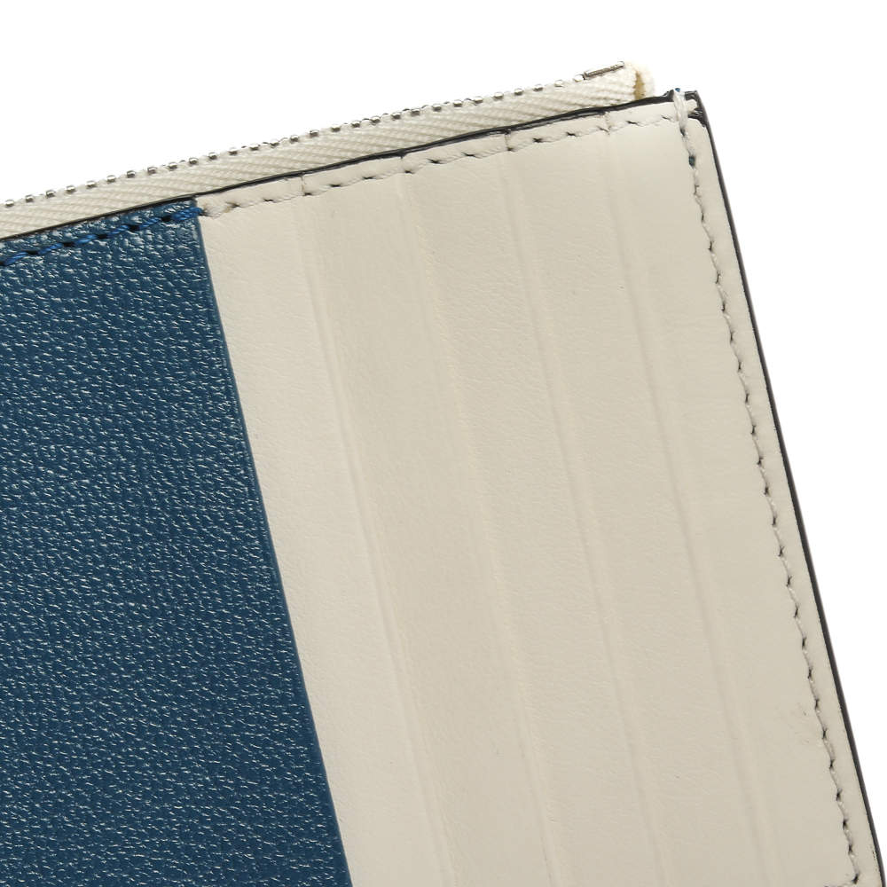 Burberry Blue/White Leather Alwyn Zip Card Holder Burberry | The Luxury  Closet