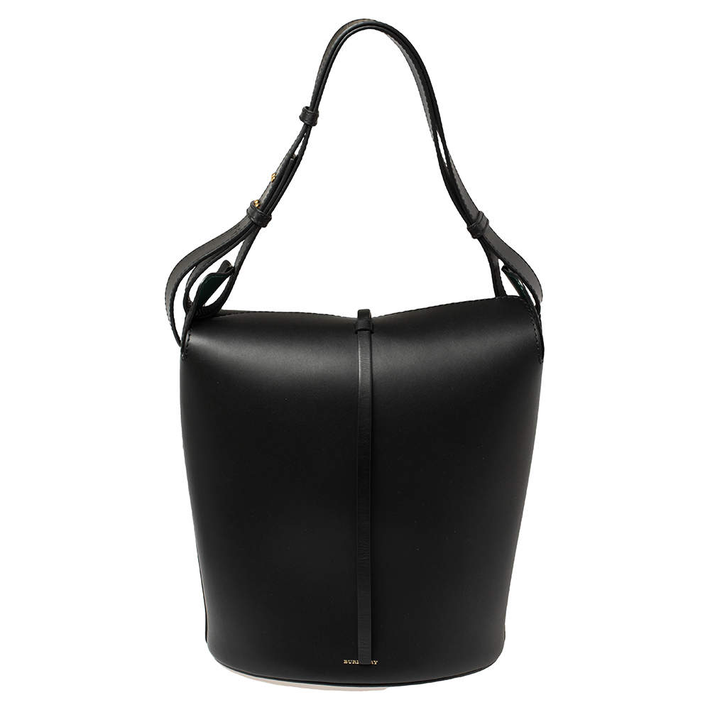 Burberry Black Leather Large Bucket Bag