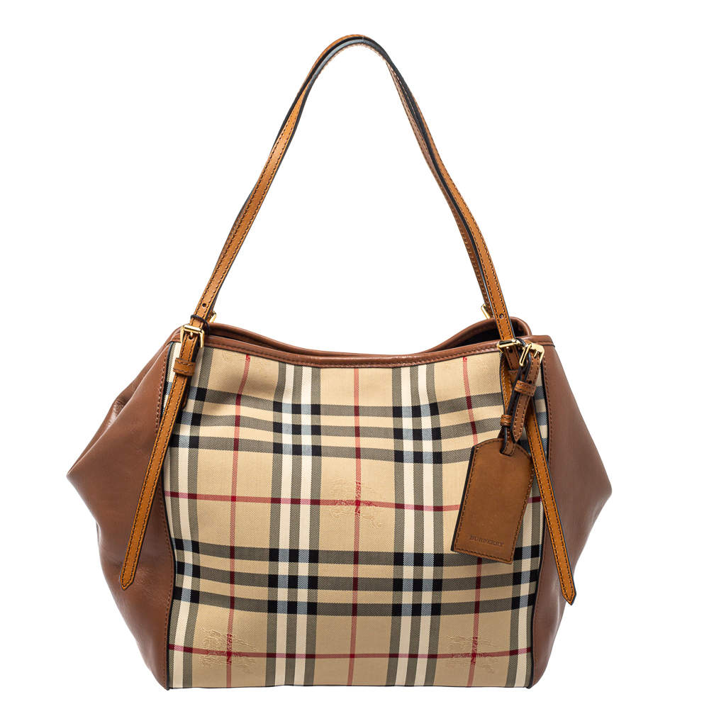 Burberry horseferry check outlet small canterbury tote