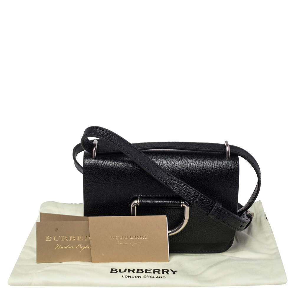 Burberry Crossbody Mini D-ring Black Leather Shoulder Bag - MyDesignerly