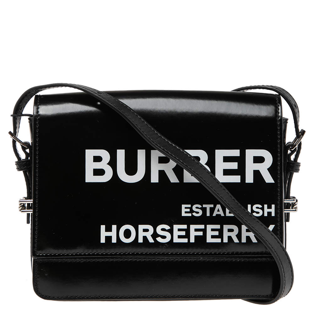 Burberry Black Smooth Leather Small Grace Crossbody Bag Burberry The