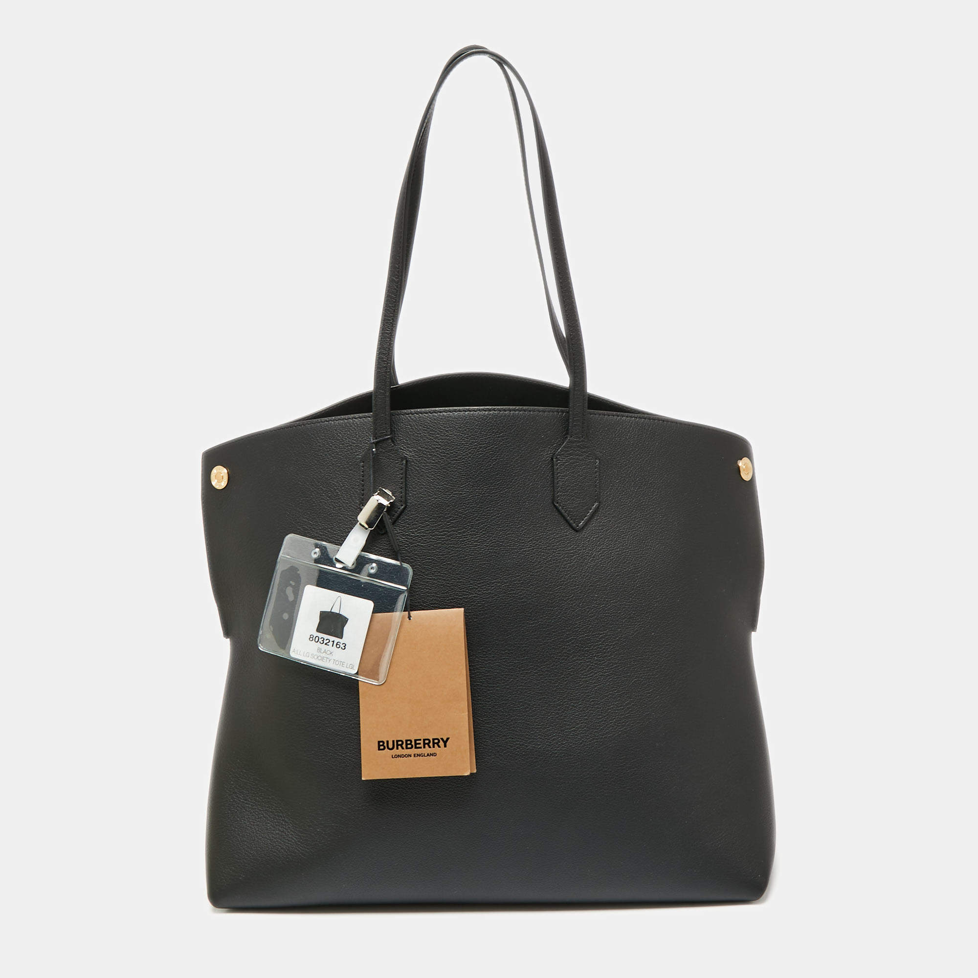 Burberry black Sanford leather tote bag