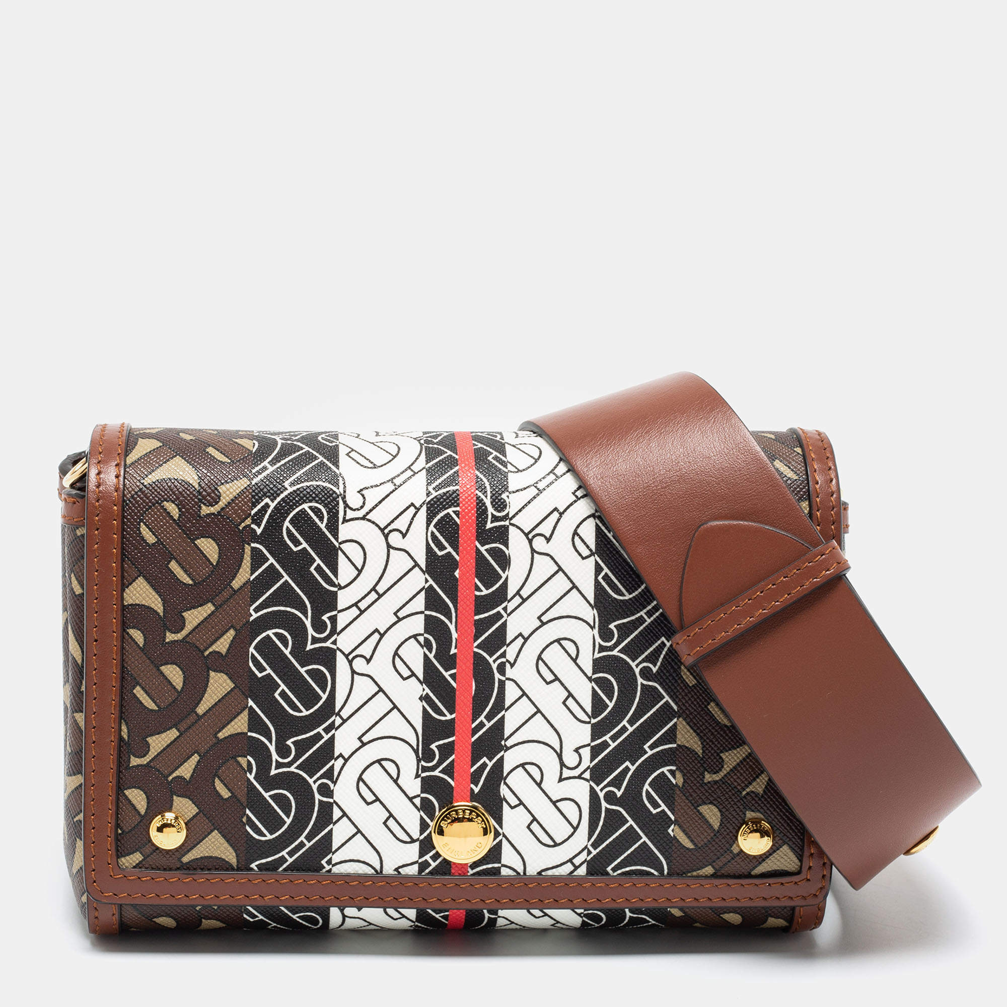【BURBERRY】TB Canvas Crossbag/追跡+関税+全国送料込み Burberry Multicolor TB-Print Coated Canvas and Leather