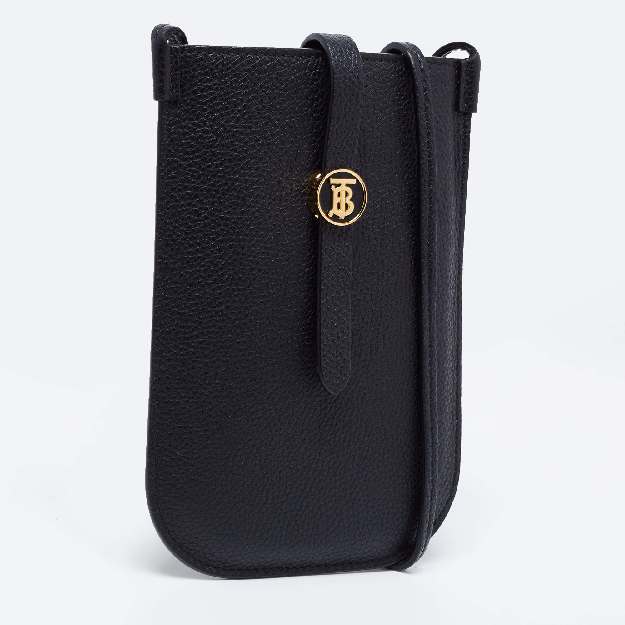 Burberry Black Leather Phone Crossbody Bag