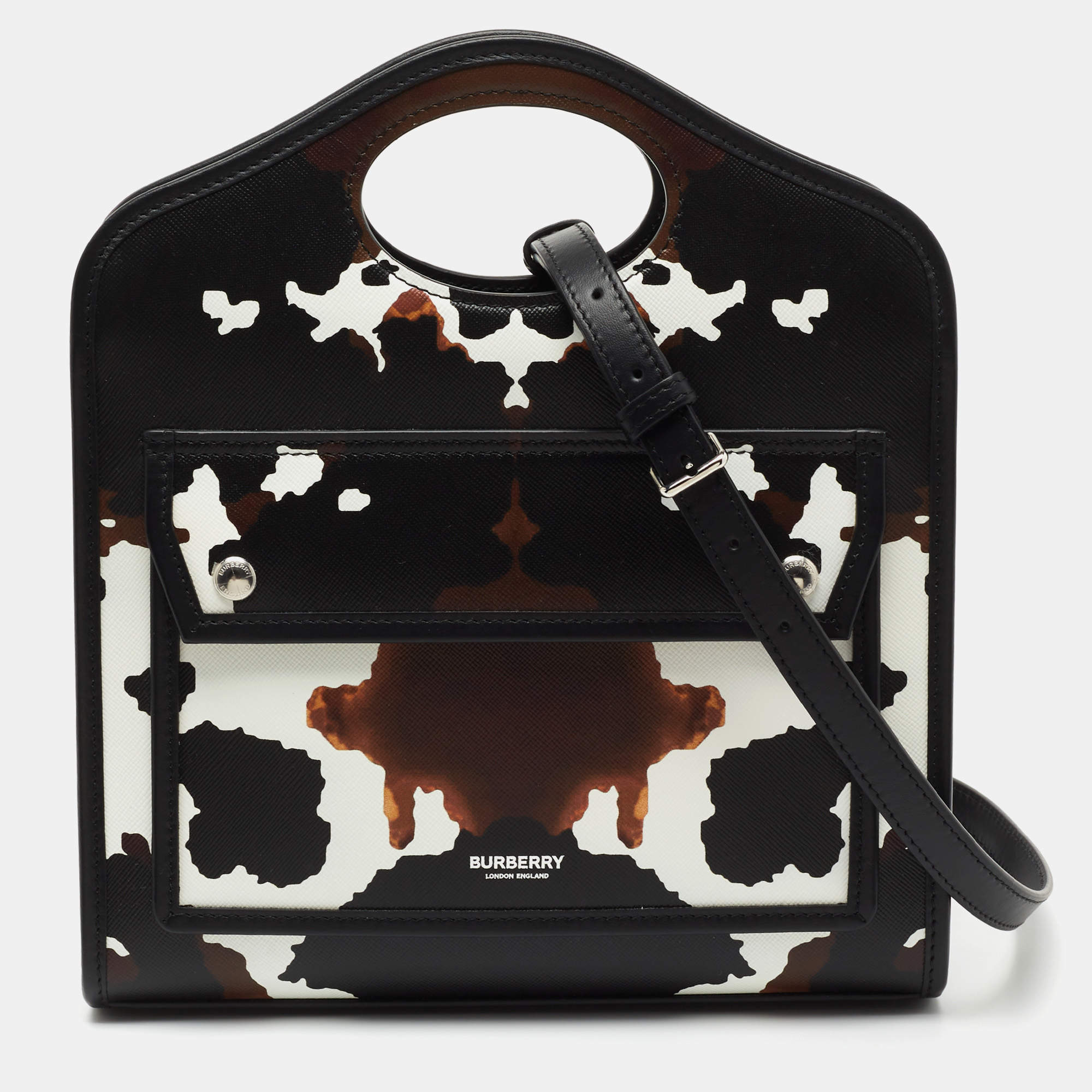 Burberry Multicolor Print Leather Mini Pocket Bag