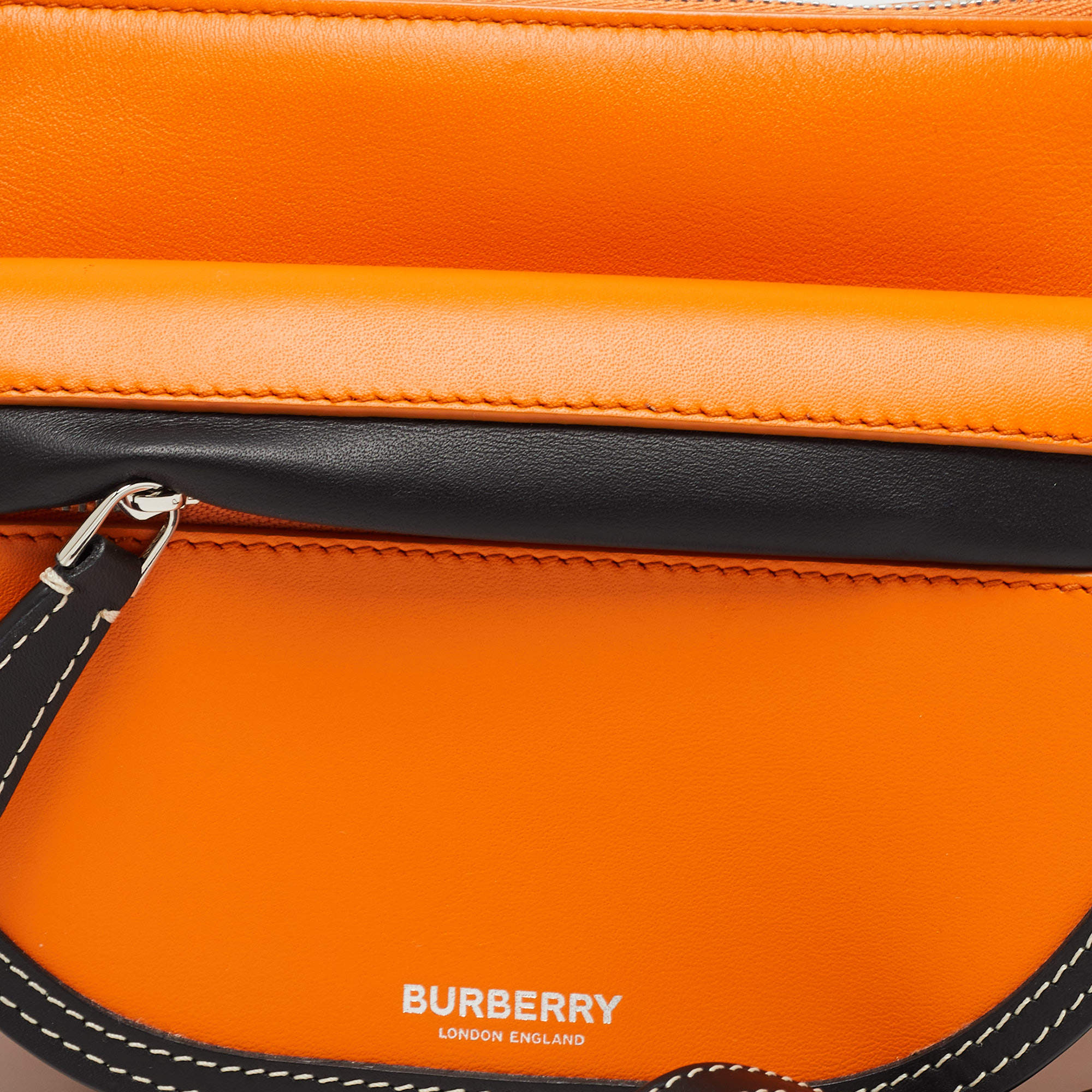 BURBERRY LEATHER AUTHENTIC COSMETIC BAG PURSE CLUTCH ORANGE | eBay