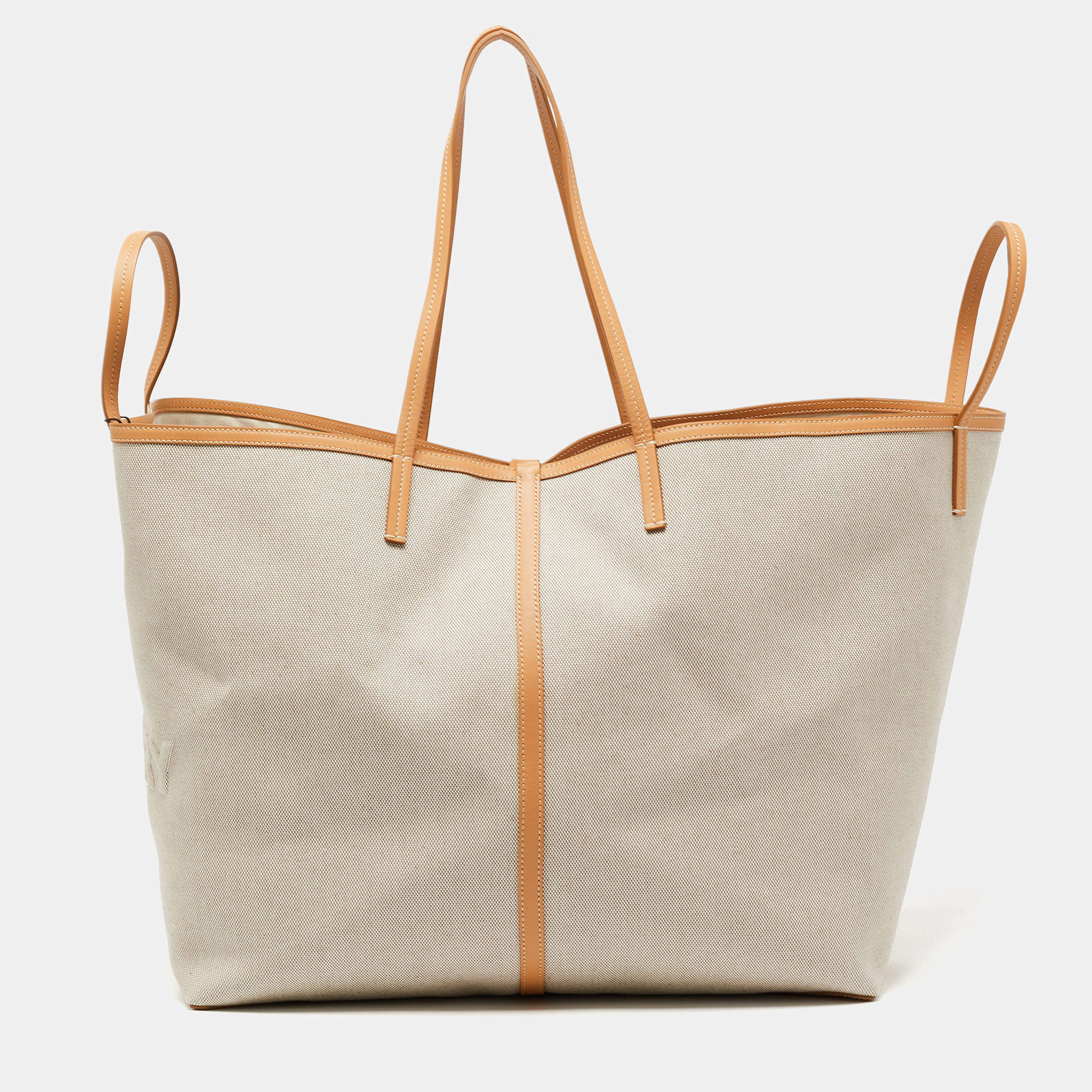 Burberry Beige Canvas and Leather XL Beach Tote Burberry | TLC