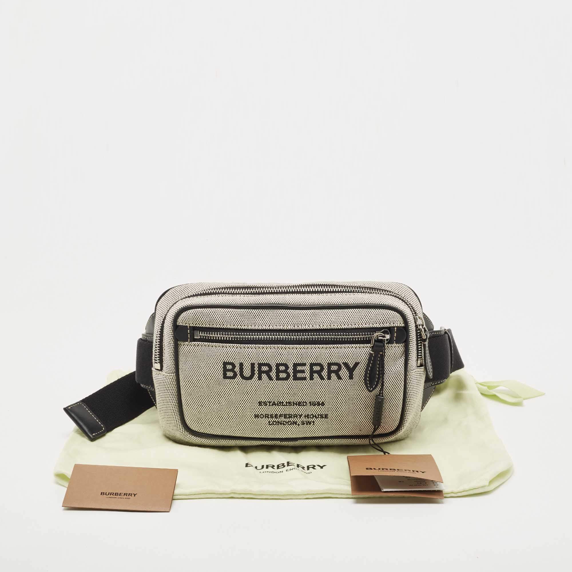 Burberry Grey Canvas and Leather West Belt Bag Burberry | The Luxury Closet