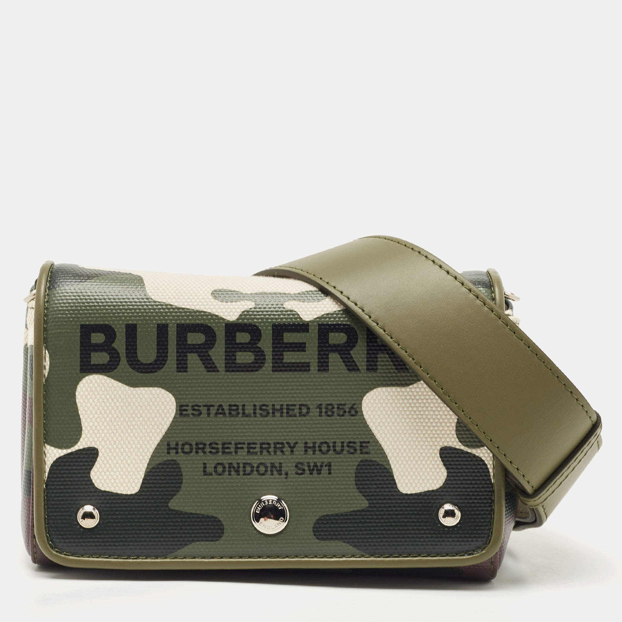 Burberry Men's Horseferry Print Canvas And Leather Crossbody Bag