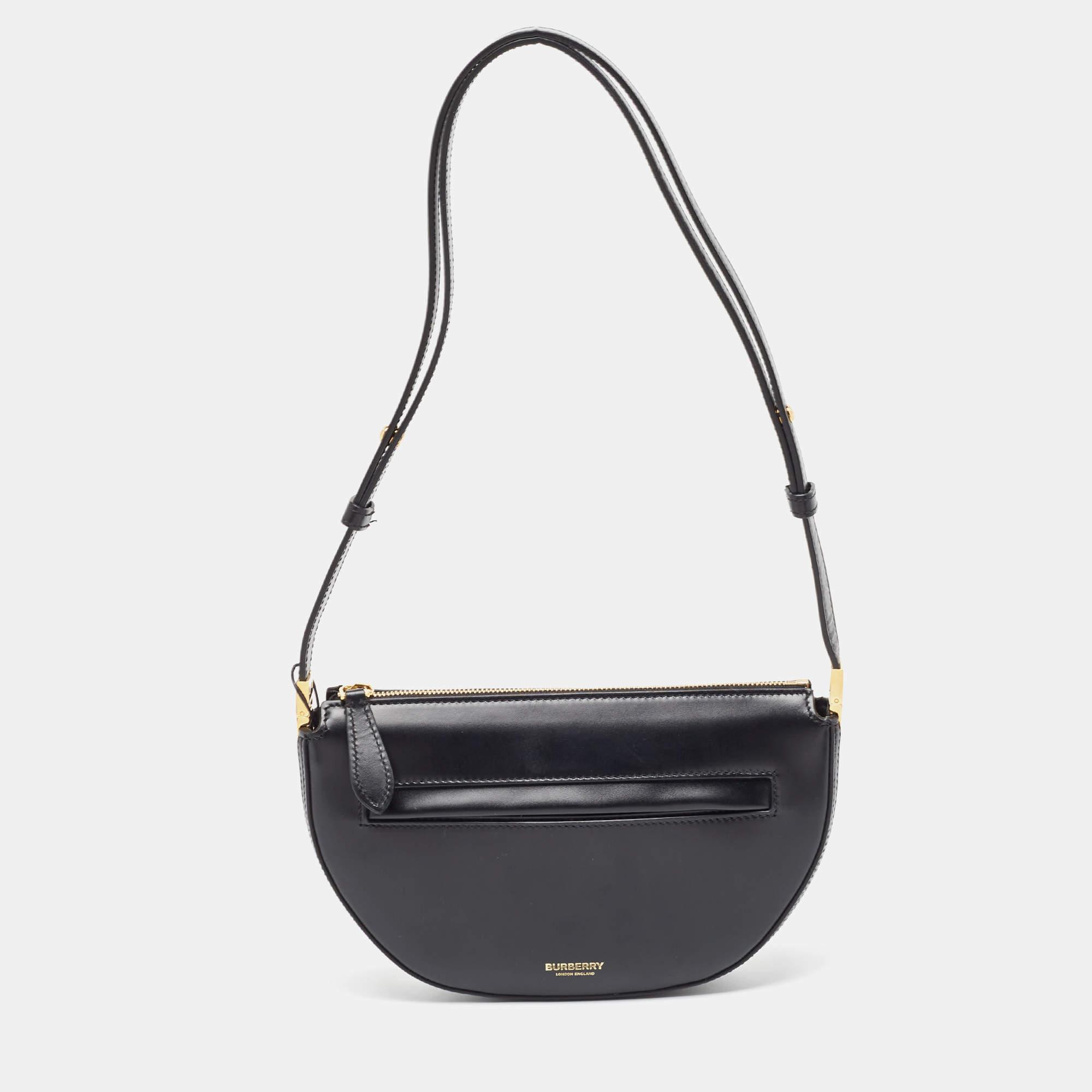 Pre Owned Burberry Black Leather Mini Olympia Leather Shoulder Bag