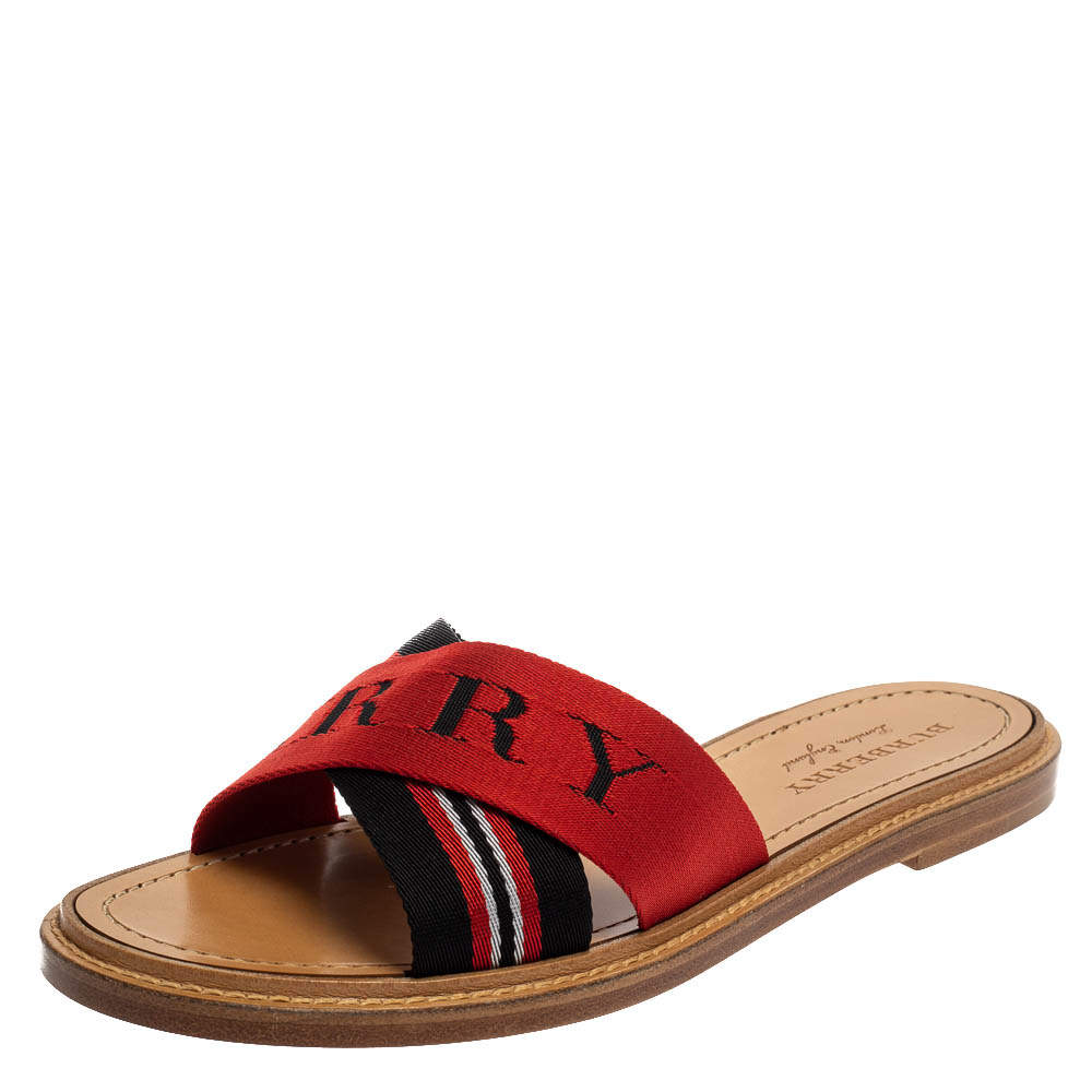 Womens Burberry black Icon Stripe Flatform Sandals | Harrods # {CountryCode}