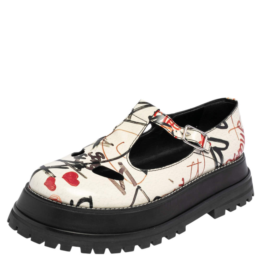 Pre Owned Burberry Nude Leather Aldwych Platform Oxfords Size 40