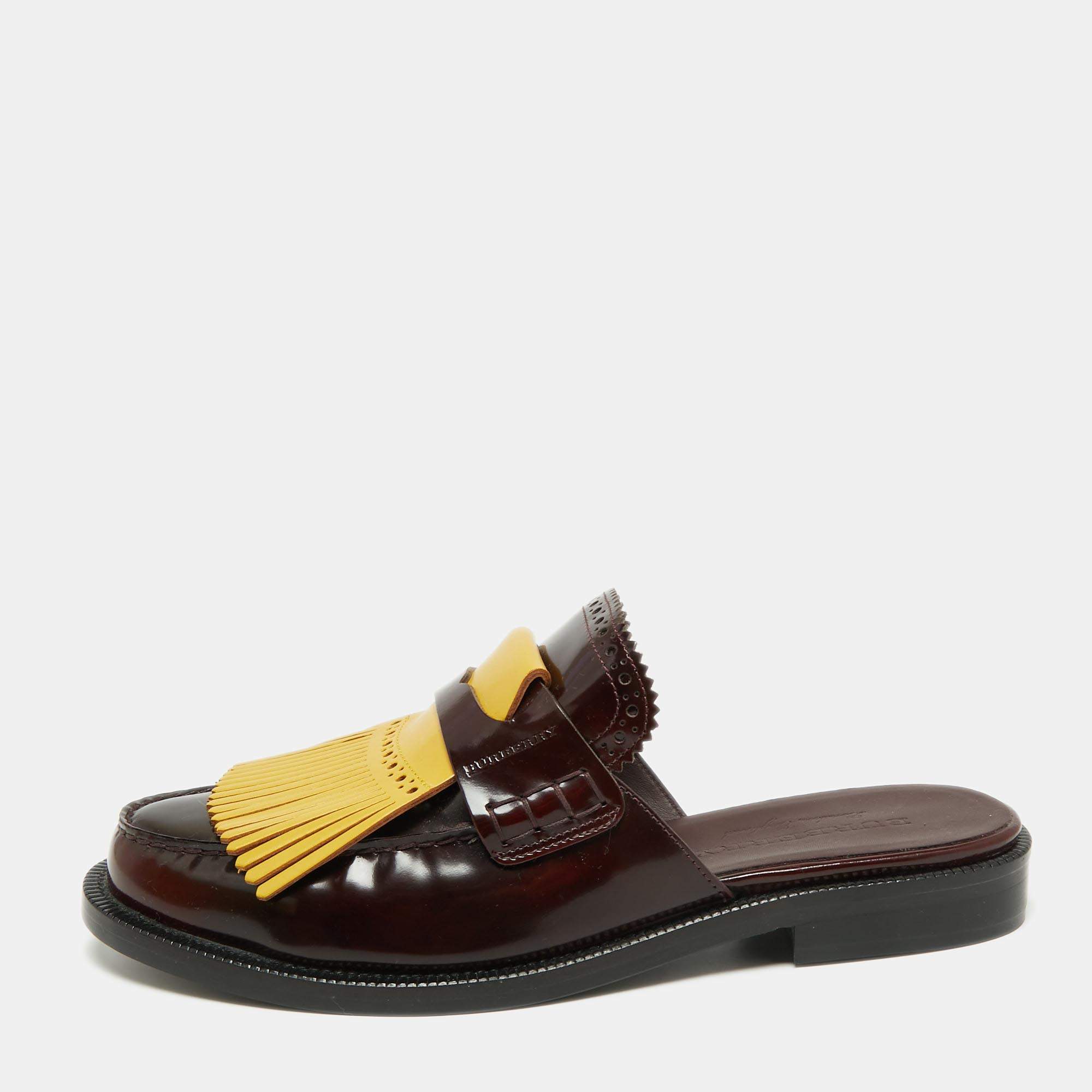 Burberry bexhill discount leather fringe mule